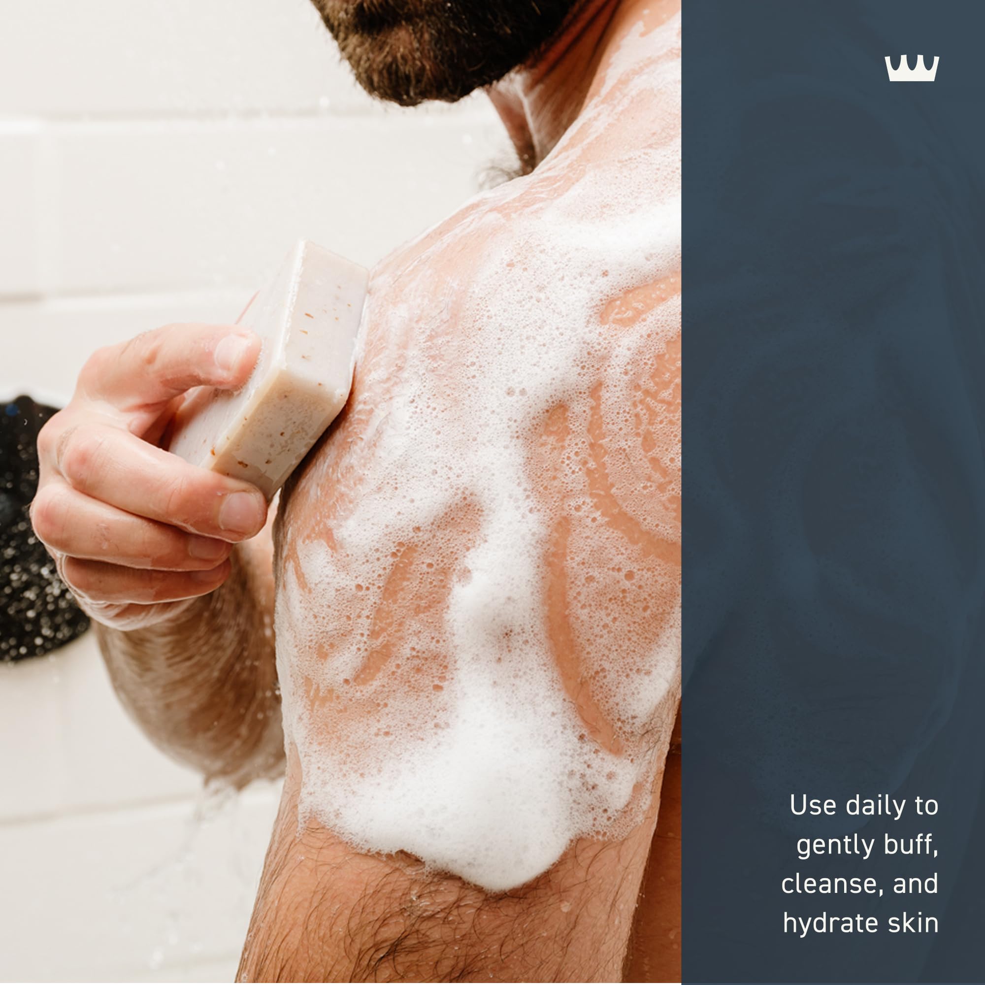 Cremo Exfoliating Body Bar for Men, Palo Santo Scent, Multi-Layered Fragrance That Buffs, Cleanses and Hydrates Skin, 5oz