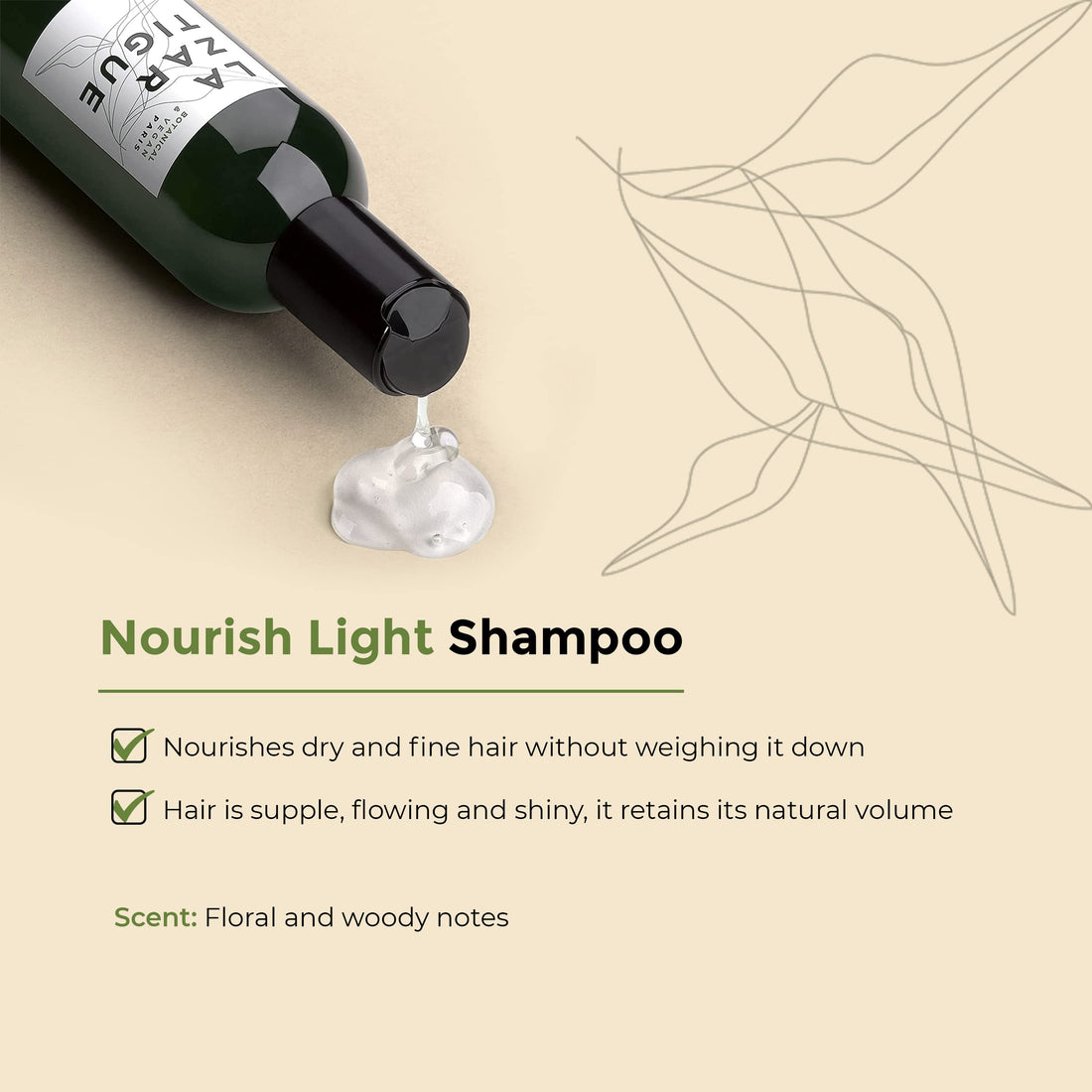Lazartigue Nourish Light Shampoo, Soy Oil Enriched, Lightweight Nourishment for Dry, Fine Hair, Vegan, Sulfate & Silicone Free, 8.4 fl.oz.