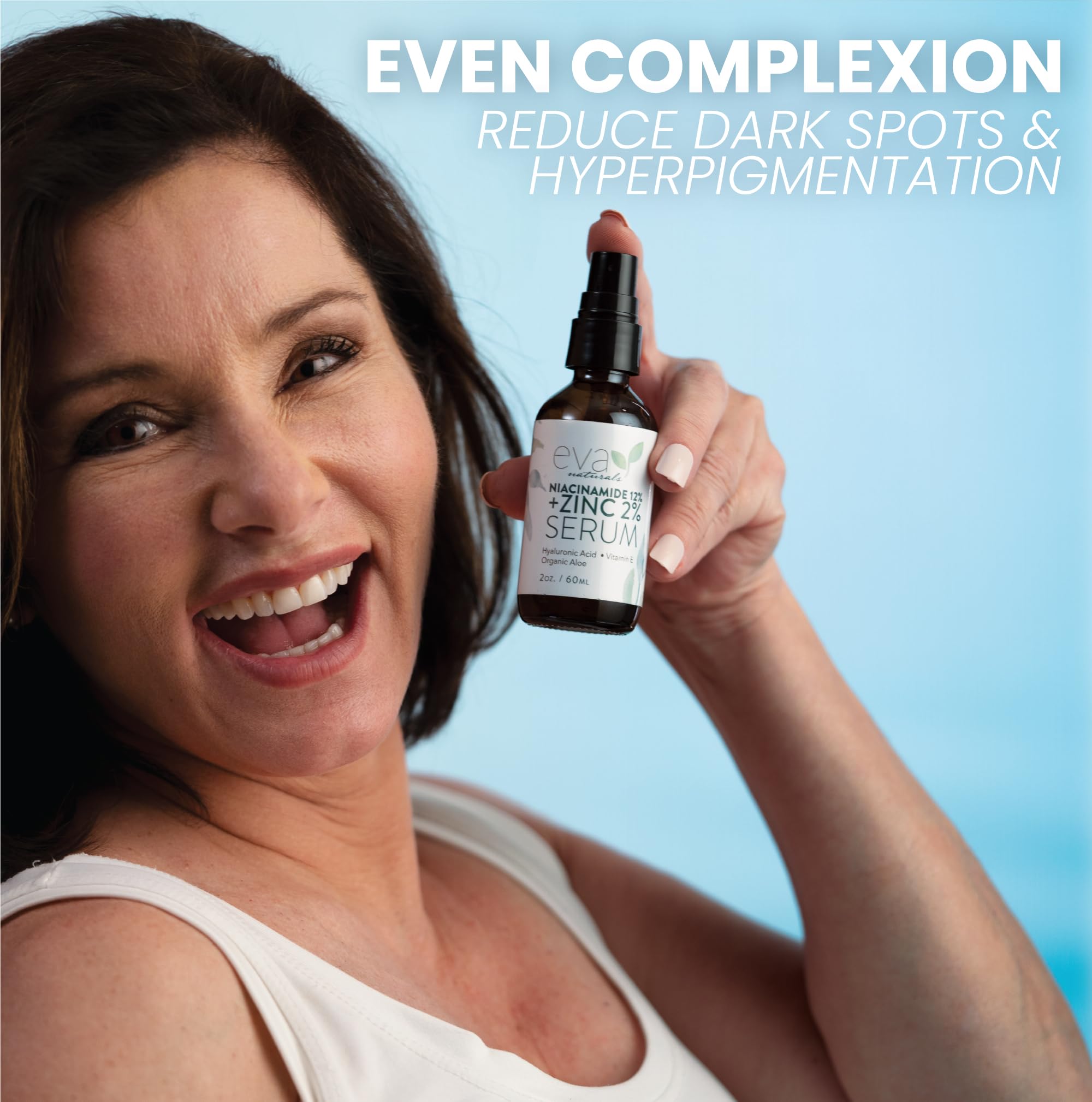 Niacinamide Serum for Face - 12% Niacinamide & 2% Zinc Serum with Hyaluronic Acid - Pore Minimizer, Improve Dark Spots, Redness Relief (2 oz)
