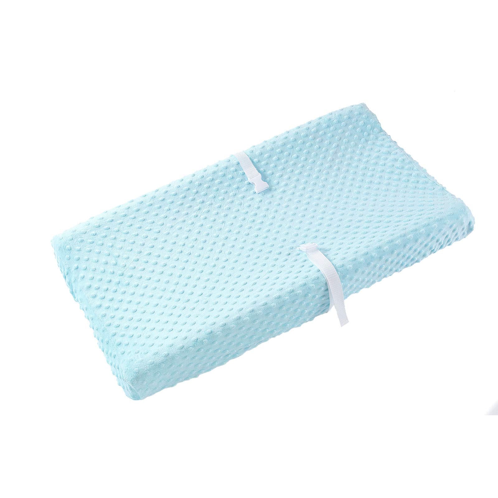 Baby Changing Pad Cover, Super Soft Plush Dot Diaper Changing Table Covers for Baby Girls and Boys, Ultra Comfortable, Safe for Babies, Fit 32/34'' x 16 Pad (SkyBlue)