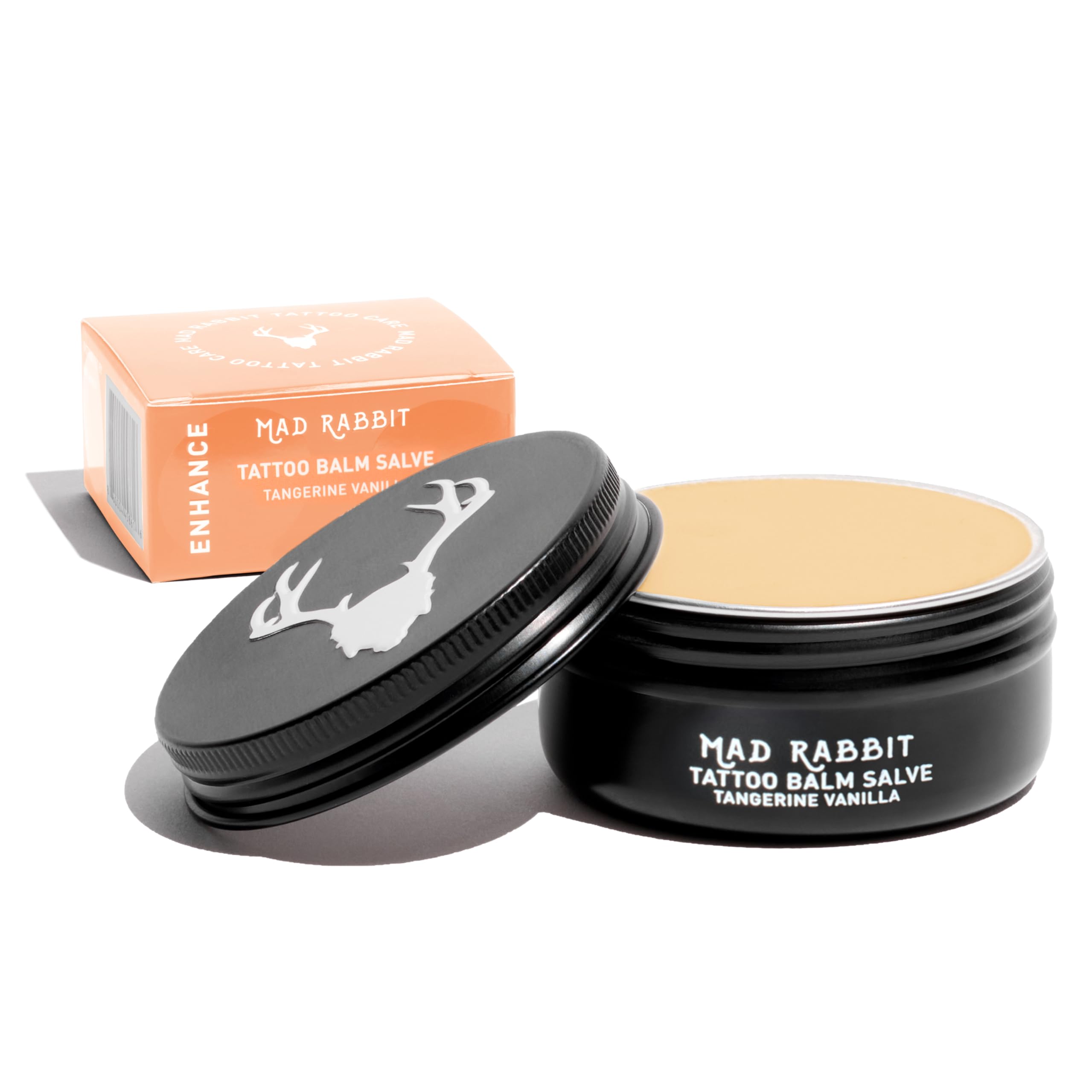 Mad Rabbit Tangerine & Vanilla Balm Salve - Tattoo Balm & Aftercare Cream, Color Enhancement that Revives Old Tattoos, Hydrates New Tattoos