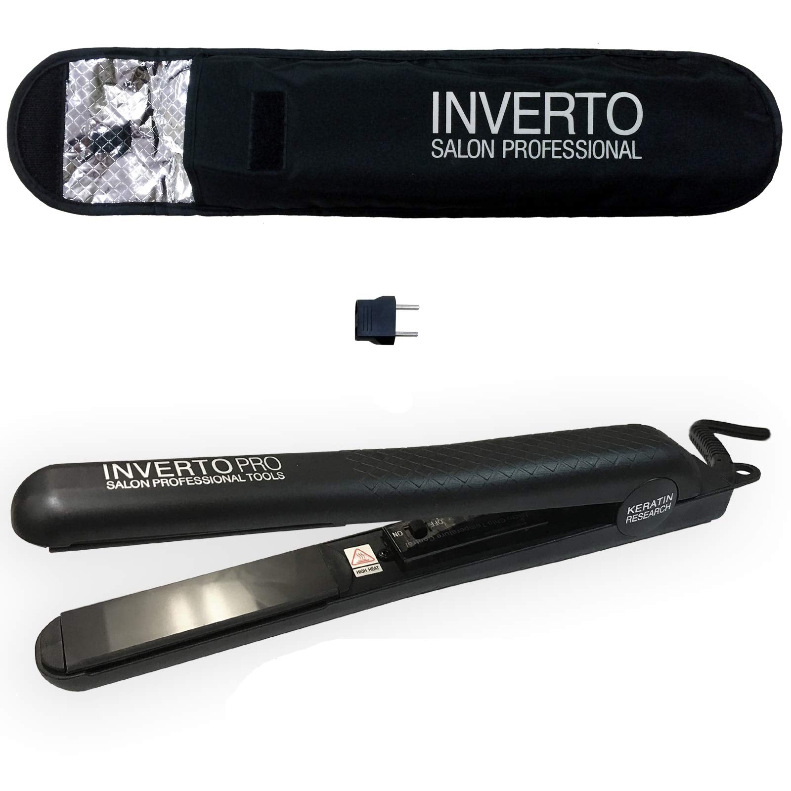 Inverto PRO 1 Ceramic Tourmaline and Titanium Plates Flat Iron Hair Straightener Curler Worldwide Dual Voltage 110v-220v 450°f (232°c)