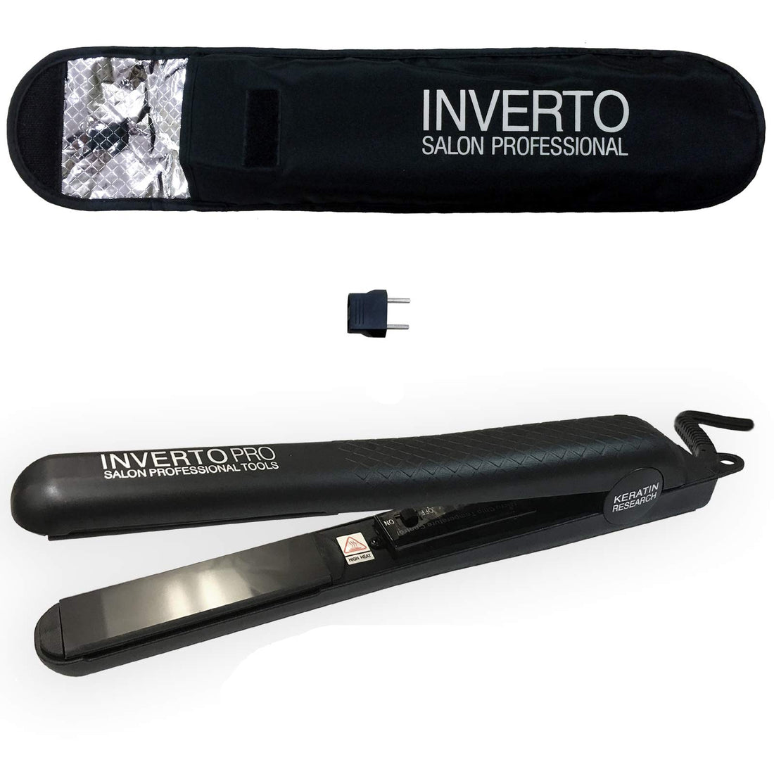 Inverto PRO 1 Ceramic Tourmaline and Titanium Plates Flat Iron Hair Straightener Curler Worldwide Dual Voltage 110v-220v 450°f (232°c)