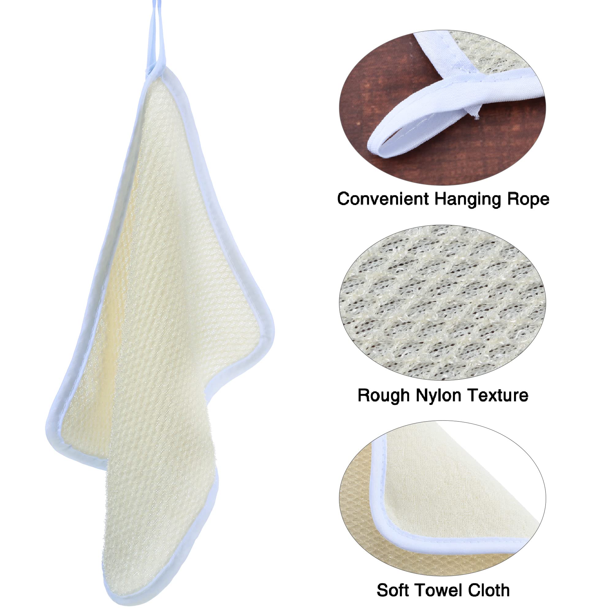 5 Pcs Exfoliating Wash Cloth Face Body Towel Dual Sided Exfoliating Scrub Towel Weave Beauty Skin Washcloth Soft Home Massage Bath Cloth