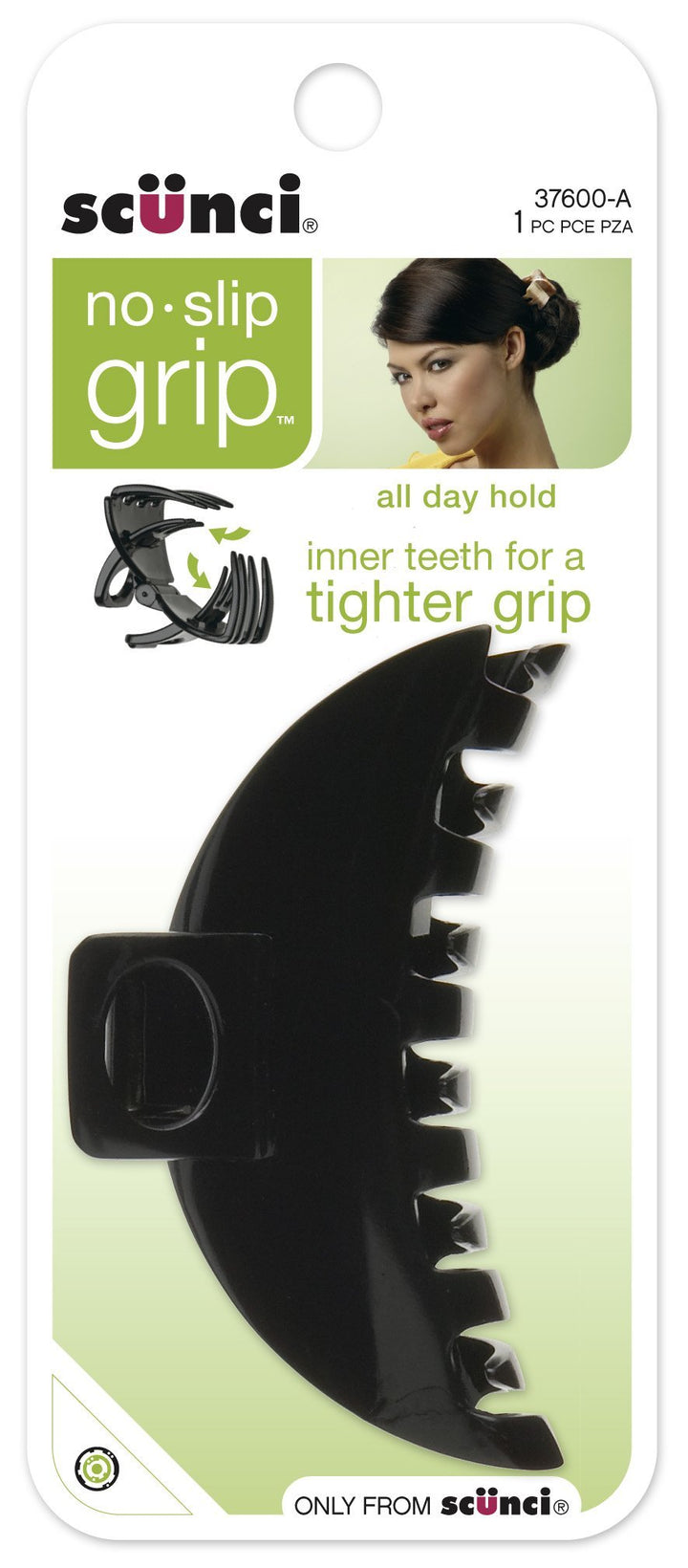 Scunci No-slip Grip Double Teeth Jaw Clip, Colors May Vary