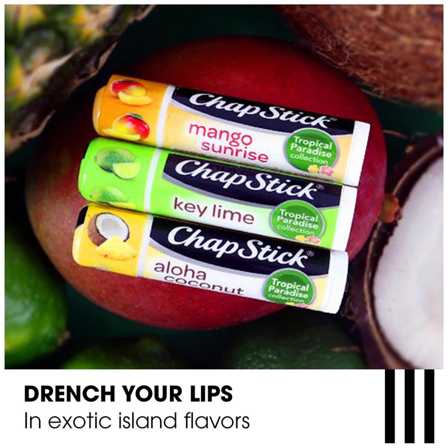 ChapStick Tropical Paradise Collection, Aloha Coconut, 12-Stick Refill Pack