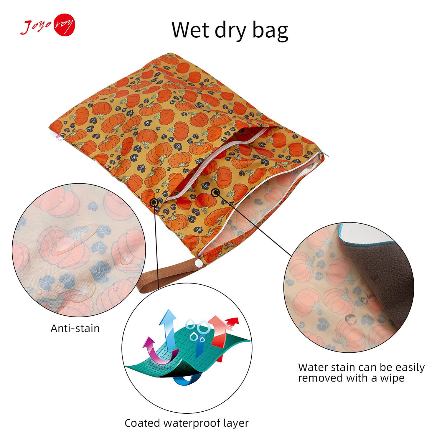 Joyo roy Wet Dry Bags for Diaper Bag Baby Diaper Bag Wet Bag for Cloth Diapers Beach Bag Wet Bag for Diaper Bag Diaper Wet Bags Bolsas para Pañales Sucios Waterproof Bag Dry Bag Water Proof Bag