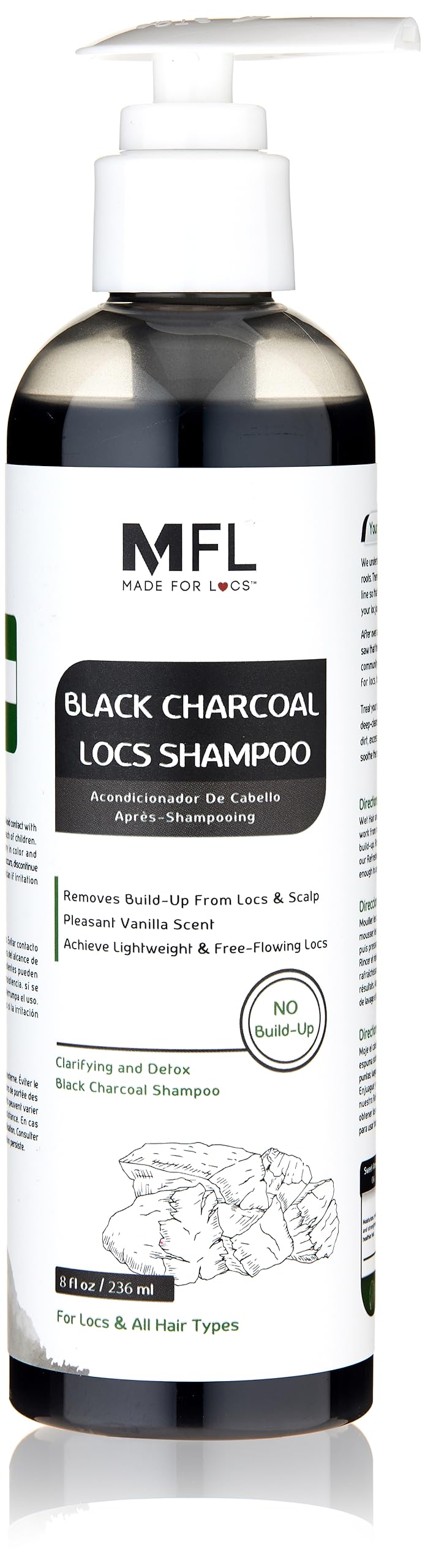Made For Locs Black Charcoal Shampoo|Removes Locs Build-up | No Need To Dilute| 8 oz