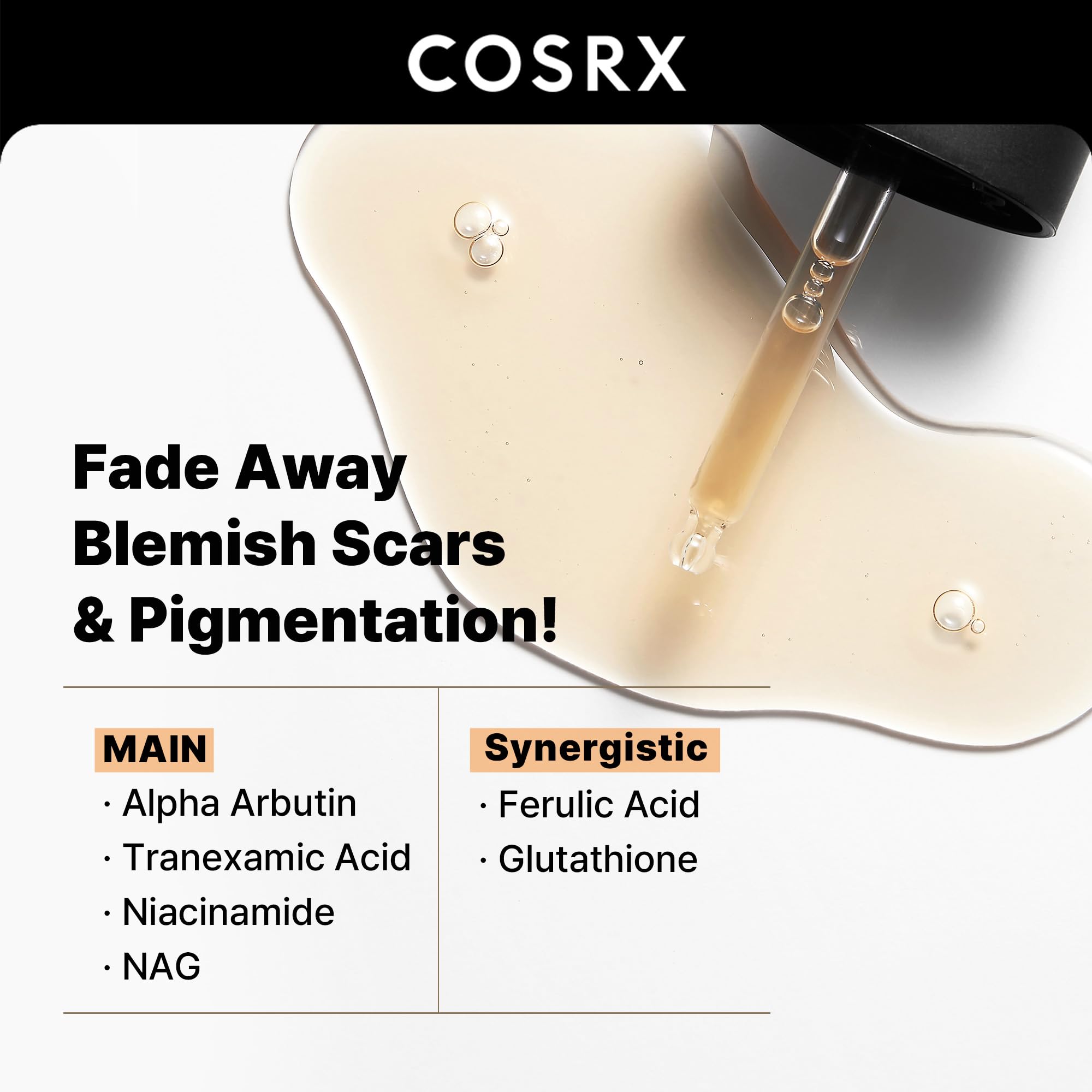 COSRX 2% Alpha Arbutin Discoloration Care Face Serum with Niacinamide, Glutathione & Tranexamic Acid, 1.7 fl oz – Serum for Face, Korean Skin Care