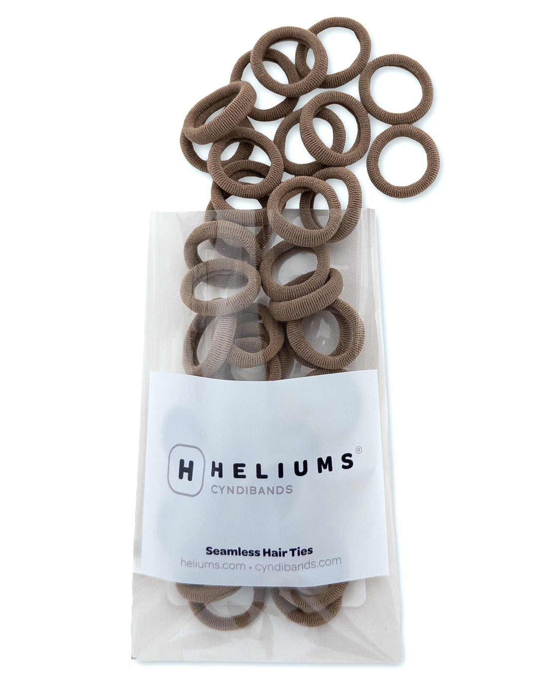 Heliums Extra Small Hair Ties No Damage - Light Brown - Mini 0.7 Inch Tiny Soft Seamless Hair Bands for Toddlers, Braids, Kids Ponytails- 40 Count