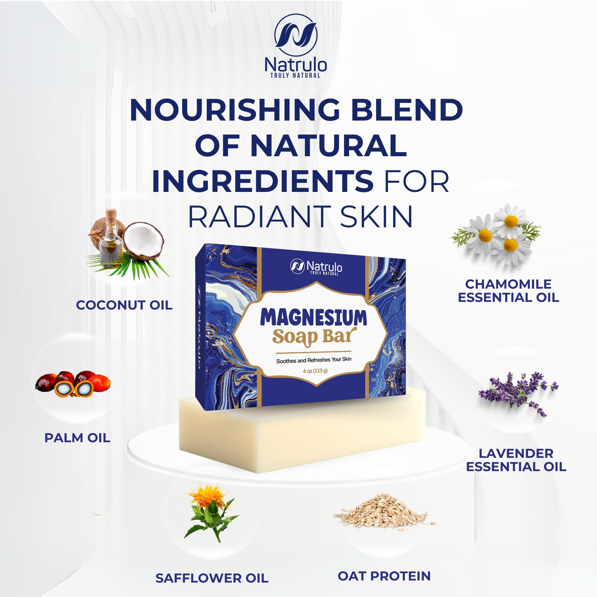 Dead Sea Magnesium Soap Bar – Deep Cleansing, Moisturizing Body Soap for Dry Itchy and All Skin Types – Shower Soap Soothes Muscles and Joints – All-Natural Exfoliating Face and Body Wash Made in USA