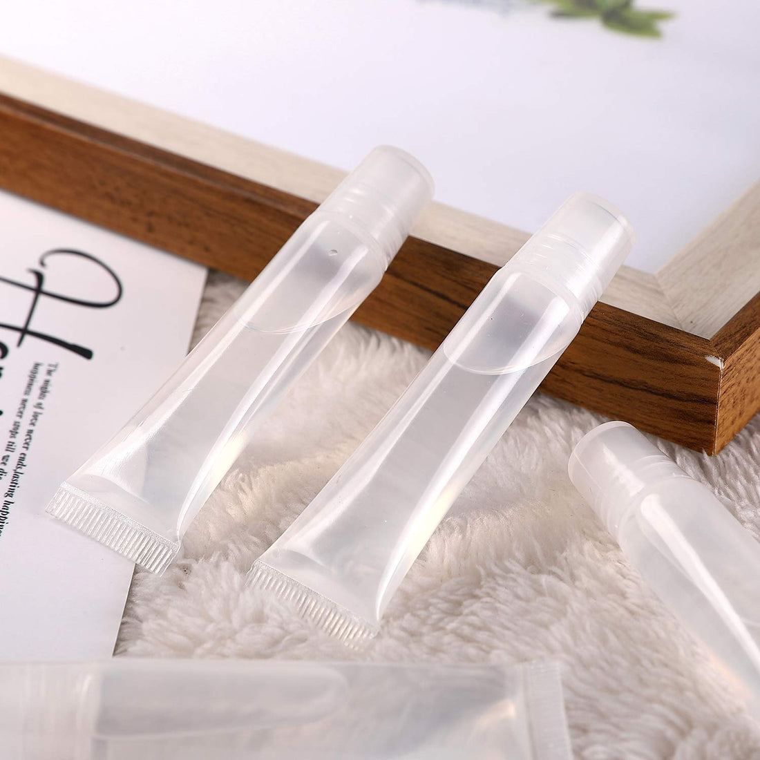 FALADOO 100 Pcs 10 ml Lip Gloss Balm Tubes Refillable Empty Tubes Clear Cosmetic Containers Soft Tube (10ML, 100)