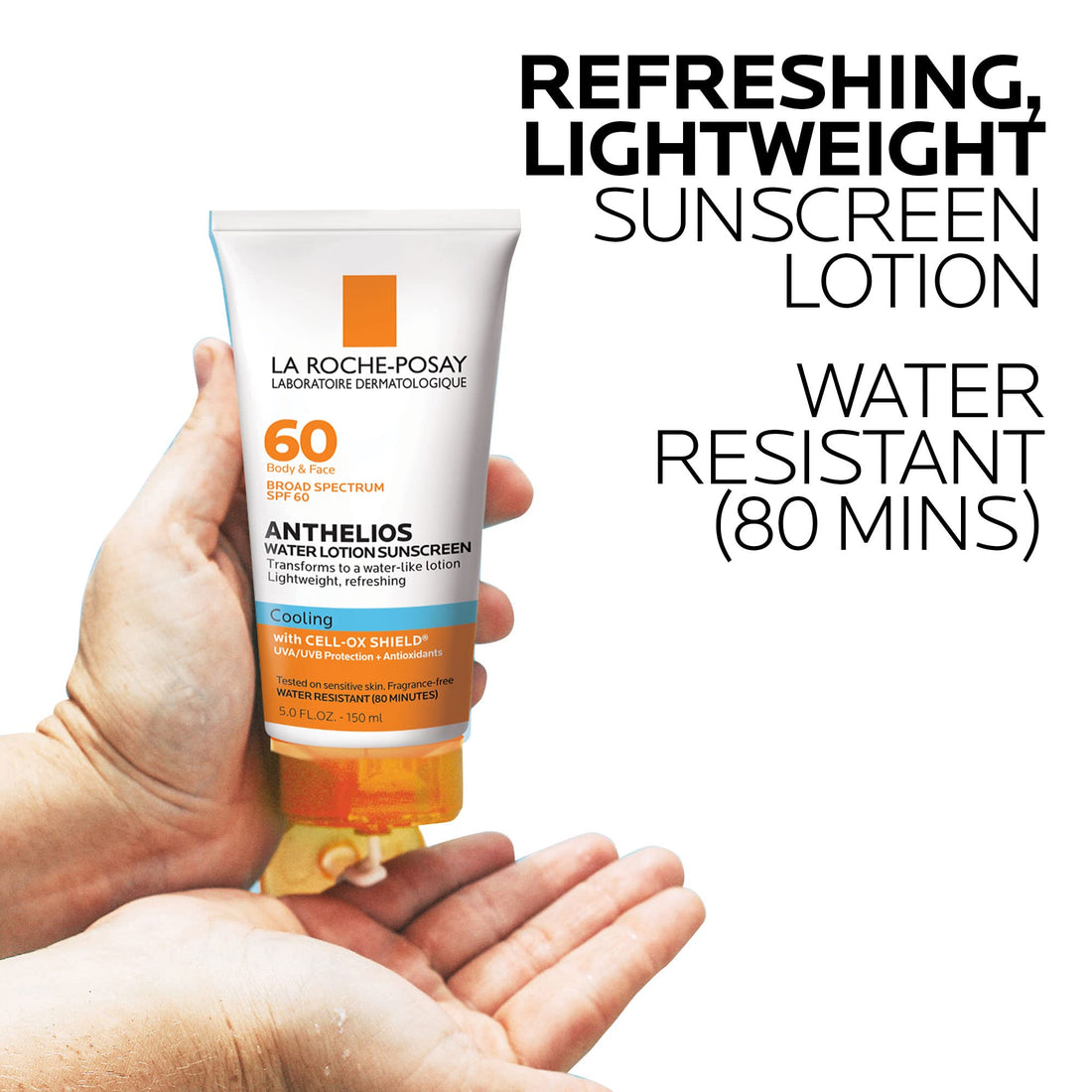 La Roche-Posay Anthelios Cooling Water-Lotion, Body and Face Sunscreen with Antioxidants, 5 Fl. Oz.