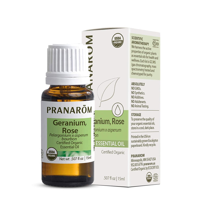 PranarC3B4m Geranium Rose (Pelargonium X Asperum Bourbon), 15Ml: Pranarom - Certified Usda And Ecocert Organic Geranium Rose 15Ml