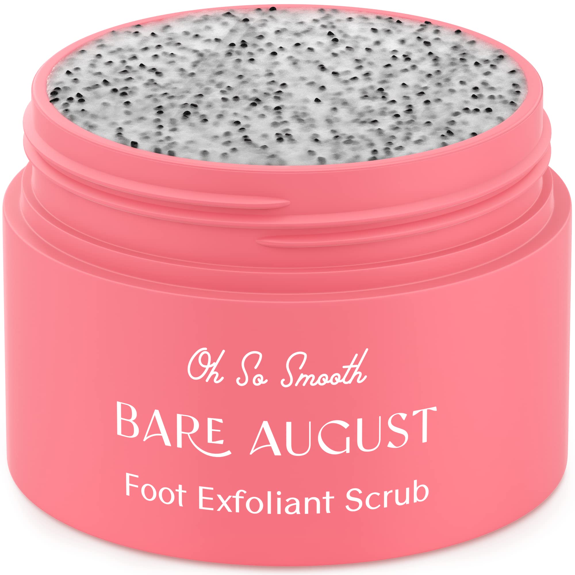 Bare August Foot Scrub - Pure & Natural Exfoliating Treatment - Soothes Skin, Softens Calluses, Eases Dry Cracks, Removes Dead Skin For Soft, Smooth Feet - Pedicure Care For Women & Men - 3.4 fl oz