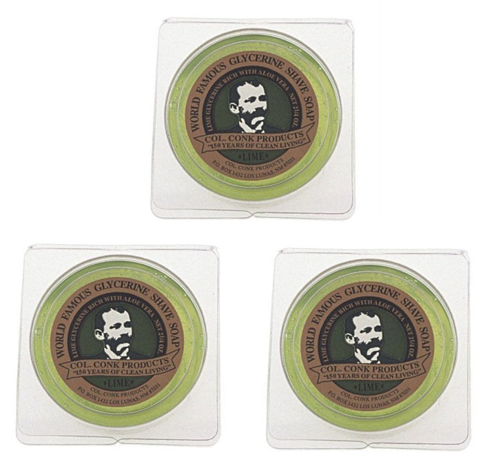3-pack 2.25 Col. Conk Lime Shaving Soap