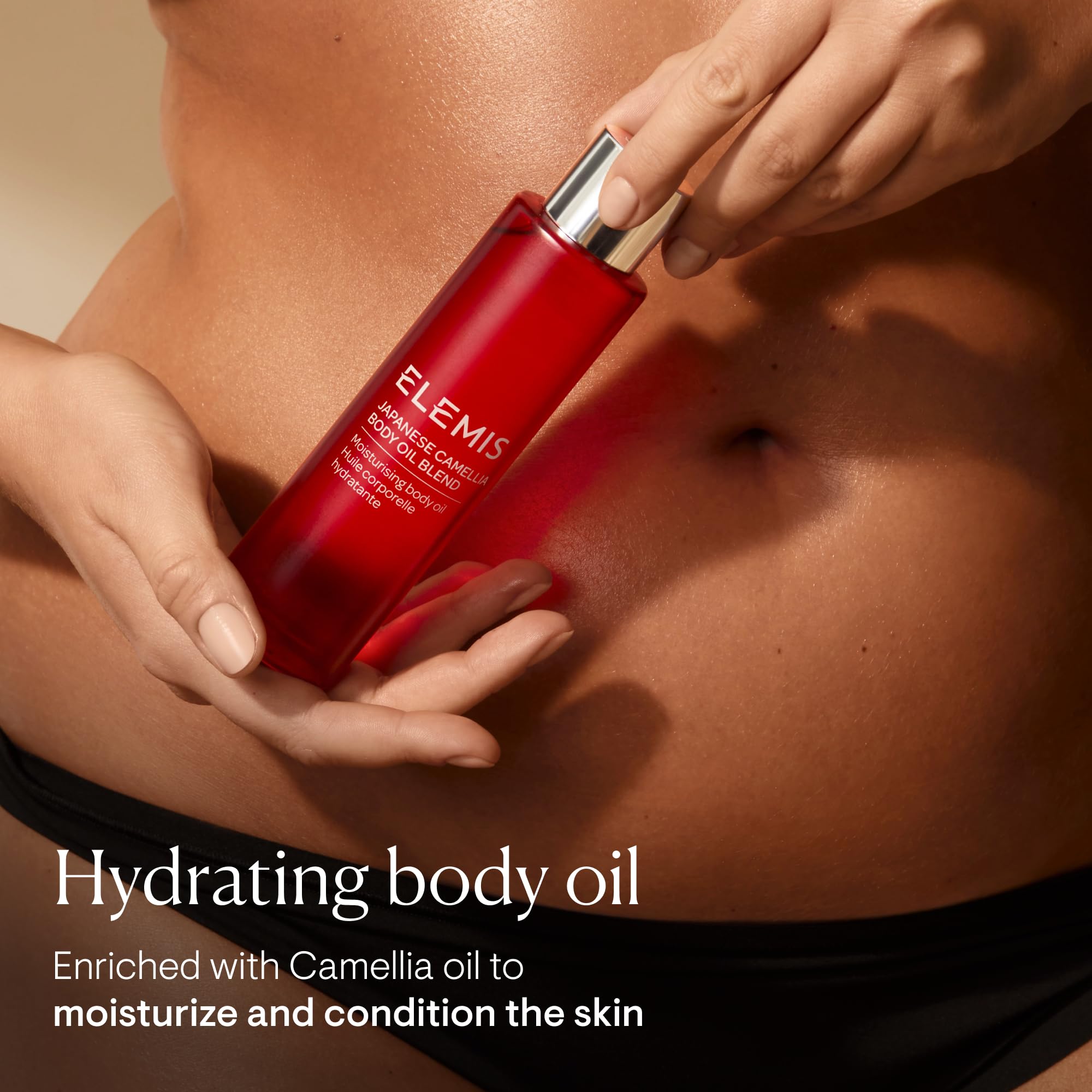 ELEMIS Japanese Camellia Body Oil Blend | Luxuriously Lightweight Body Oil Nourishes, Conditions, and Softens Pregnant and Postpartum Skin | 100 mL