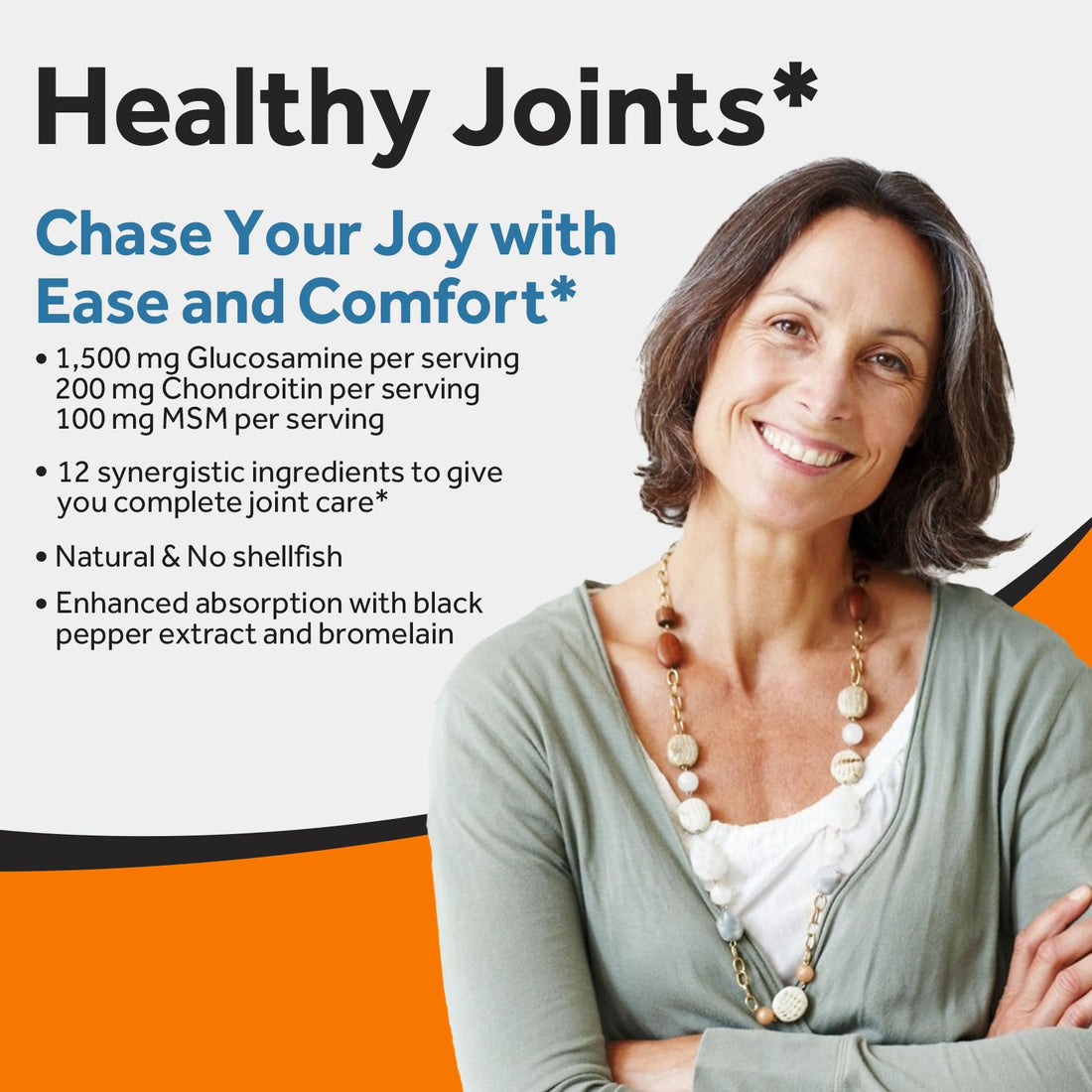 Doctor's Recipes Glucosamine Chondroitin MSM Turmeric Quercetin, Joint Support Supplement for Men & Women, with Black Pepper for High Absorption, Complete Joint Care, No Shellfish, 240 Tablets