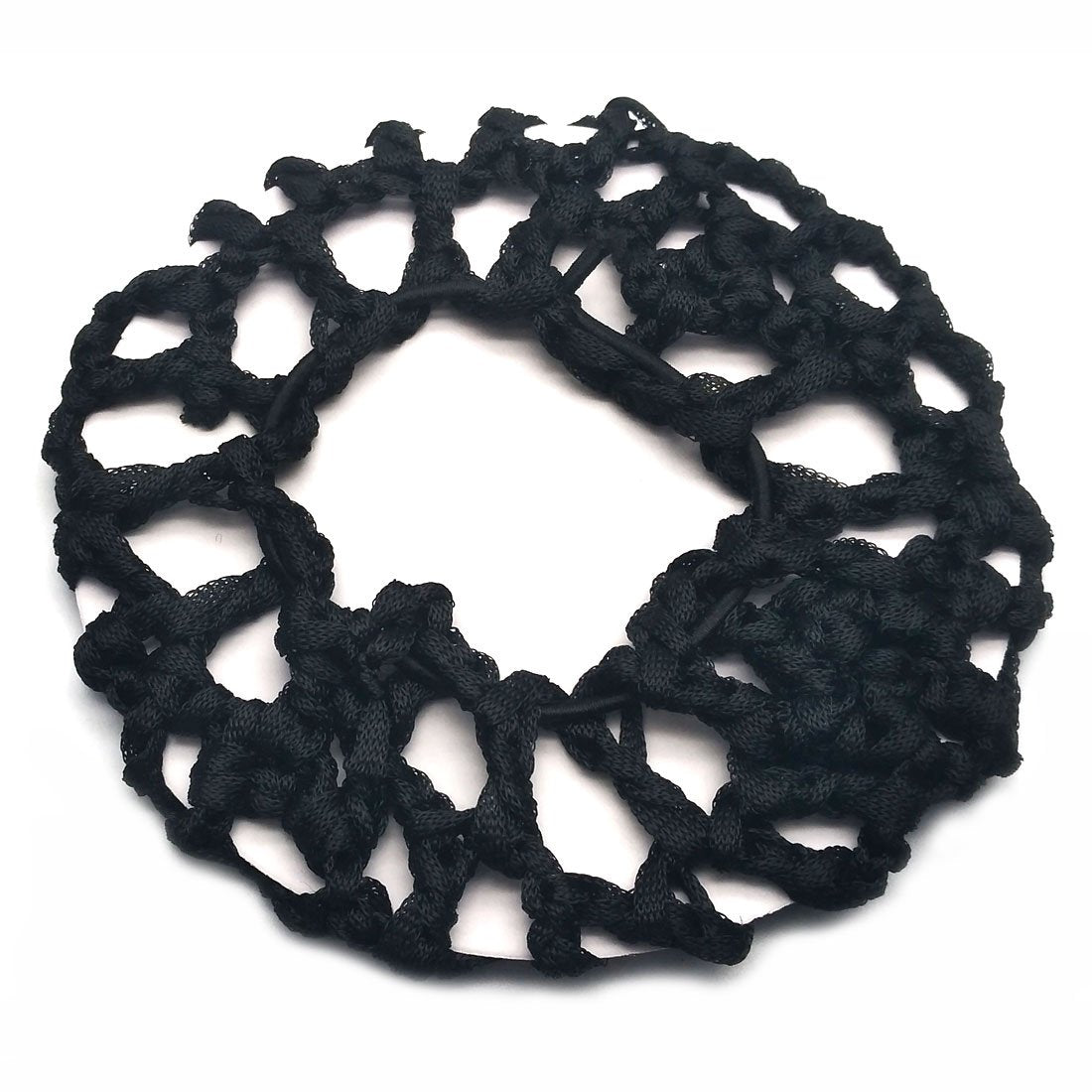 Women Ballet Dance Skating Snoods Hair Net Bun Cover Black - Pack of 5 (Bold mesh)