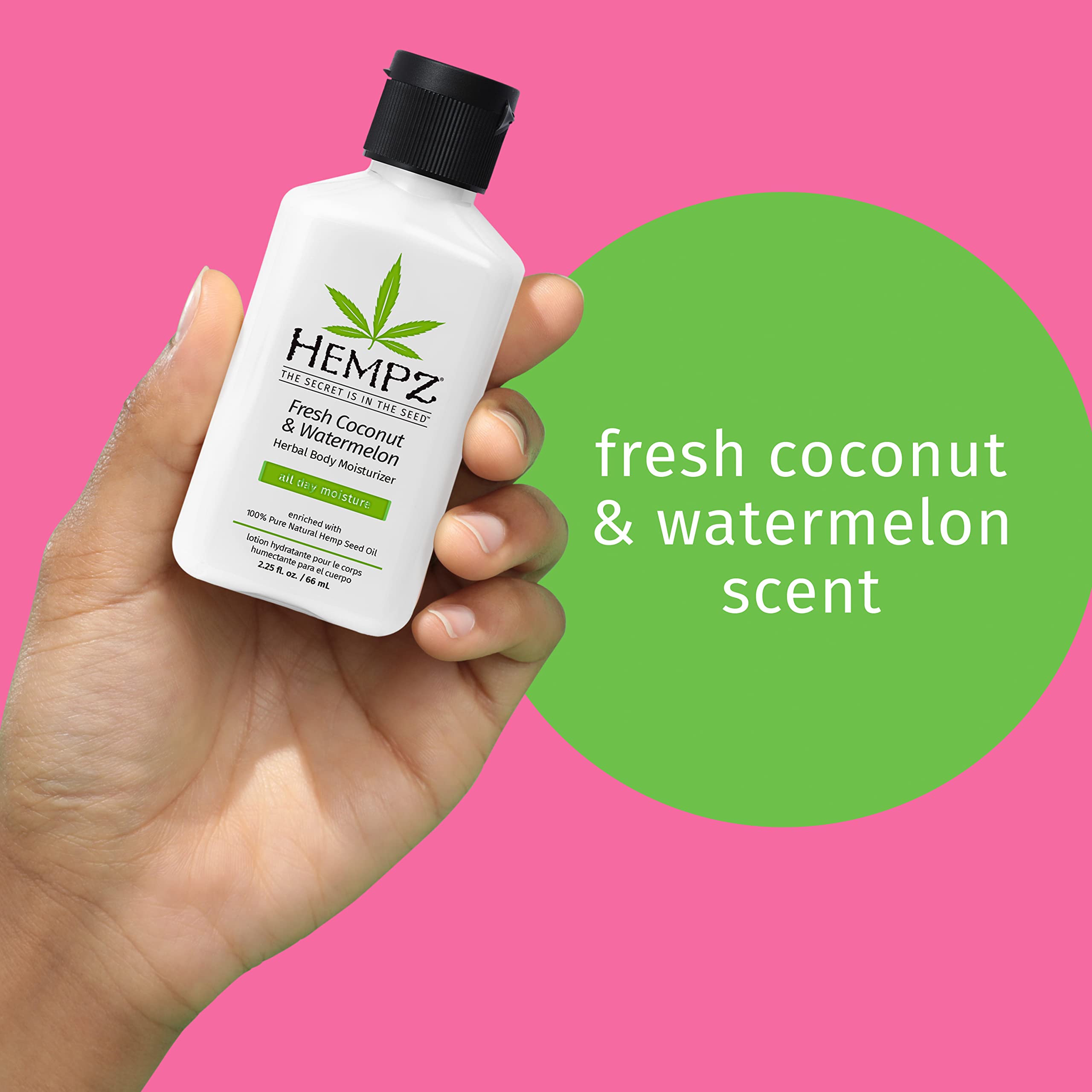 HEMPZ Herbal Body Moisturizer - With Shea Butter Fresh Coconut/Watermelon Extract (Scent), 2.25 Ounce