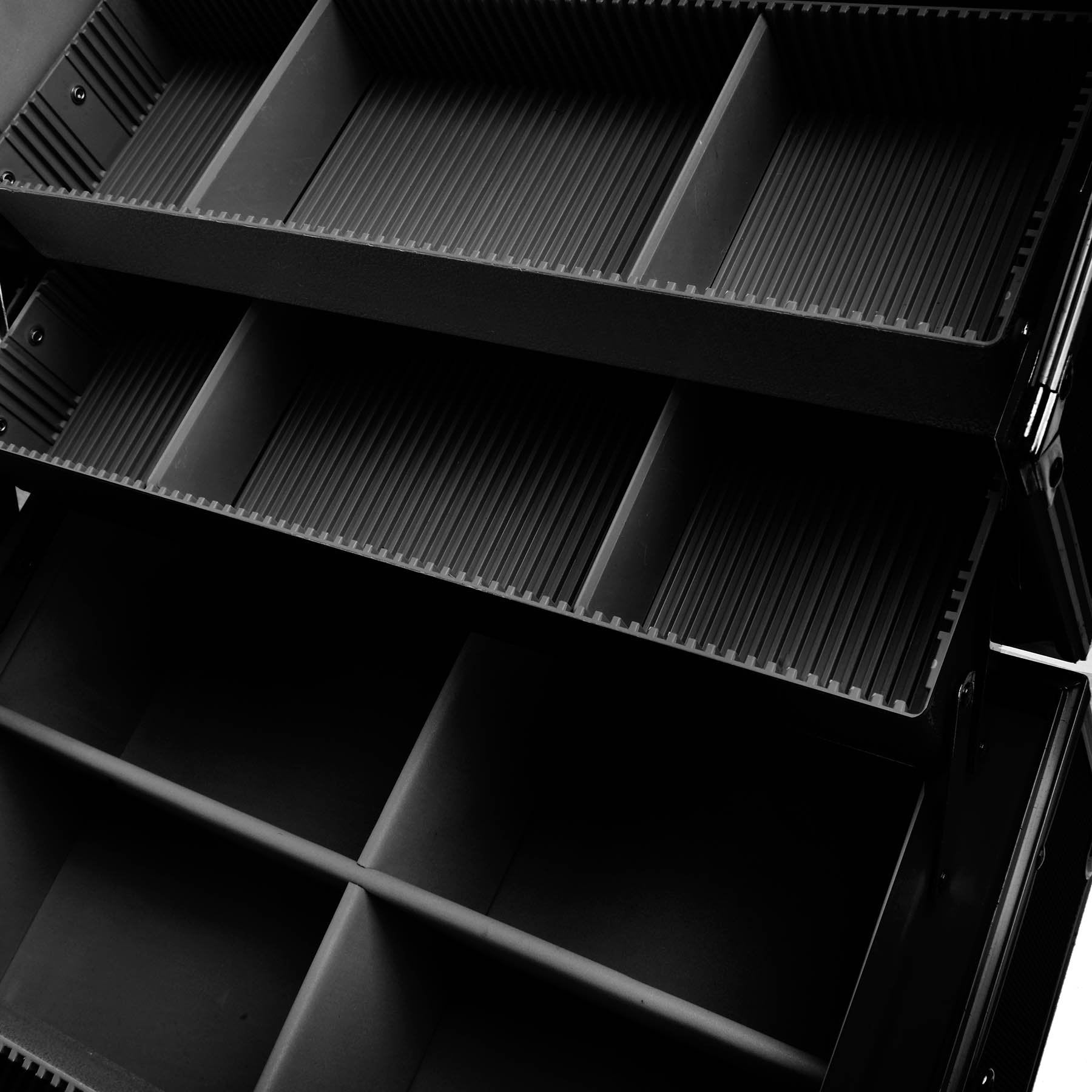 Shany Essential Pro Makeup Train Case with Shoulder Strap and Locks, Black