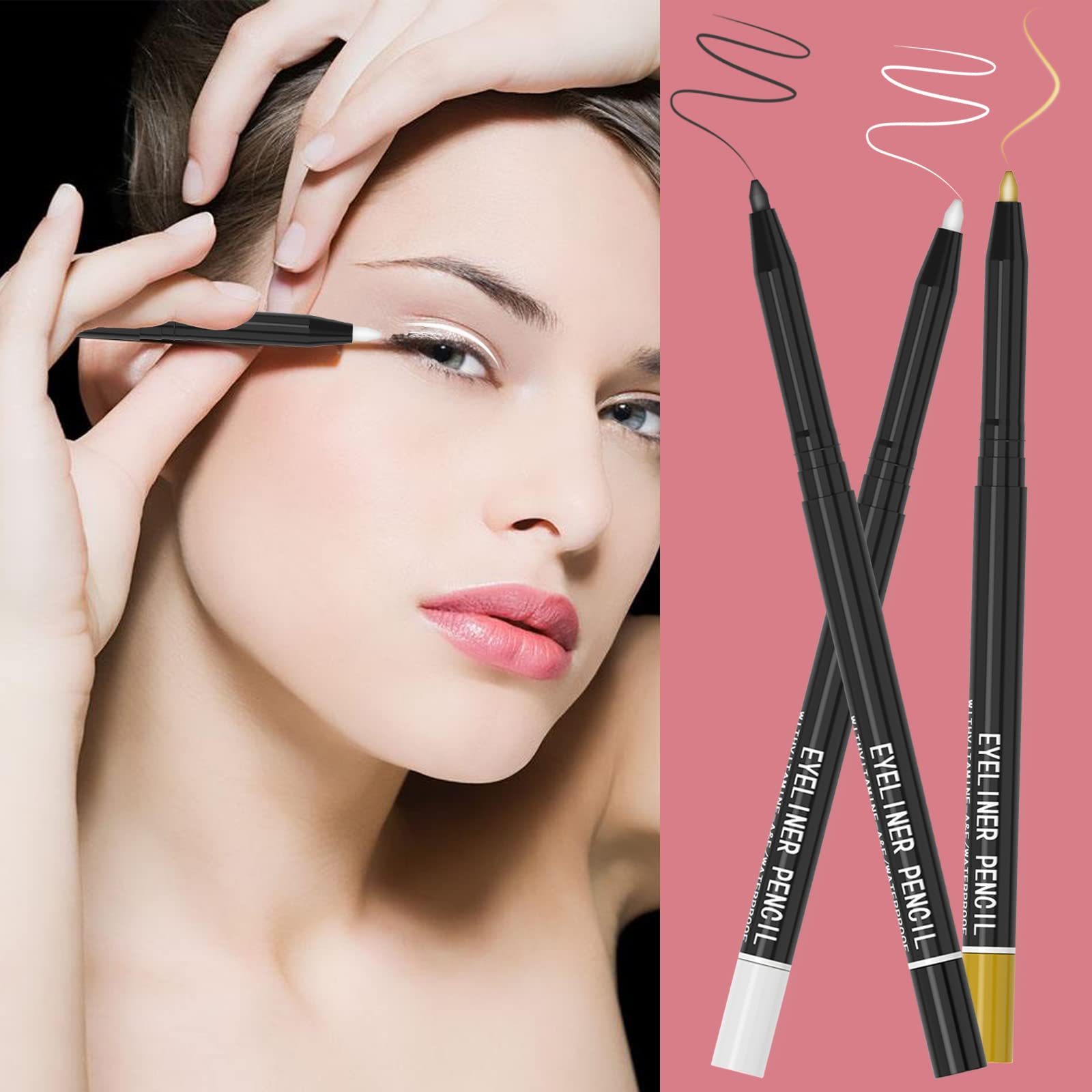 12 Kinds Of Color Eyeliner Pen, Eyebrow Pen,Eye Shadow Pencil , Lip Line Pen, Eyelid Pad, Pencil Makeup Set Tool (12PCS)