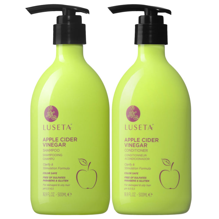 Luseta Apple Cider Vinegar Shampoo and Conditioner Set for Damaged and Oily Hair 2 16.9oz