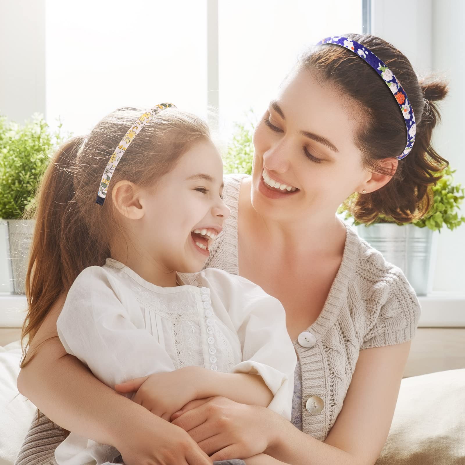 Candygirl Flora Plaid Satin Girls headbands Value Pack (flora)