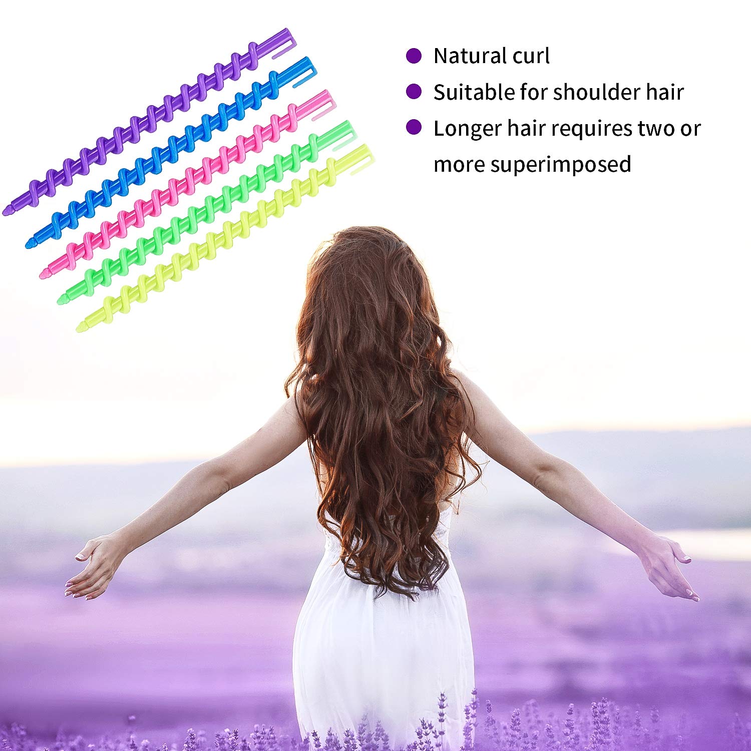 WILLBOND 40 Pieces Hair Perm Rod Spiral Rod Plastic Long Barber Hairdressing Styling Curling Perm Rod Hair Rollers Salon Tools for Women