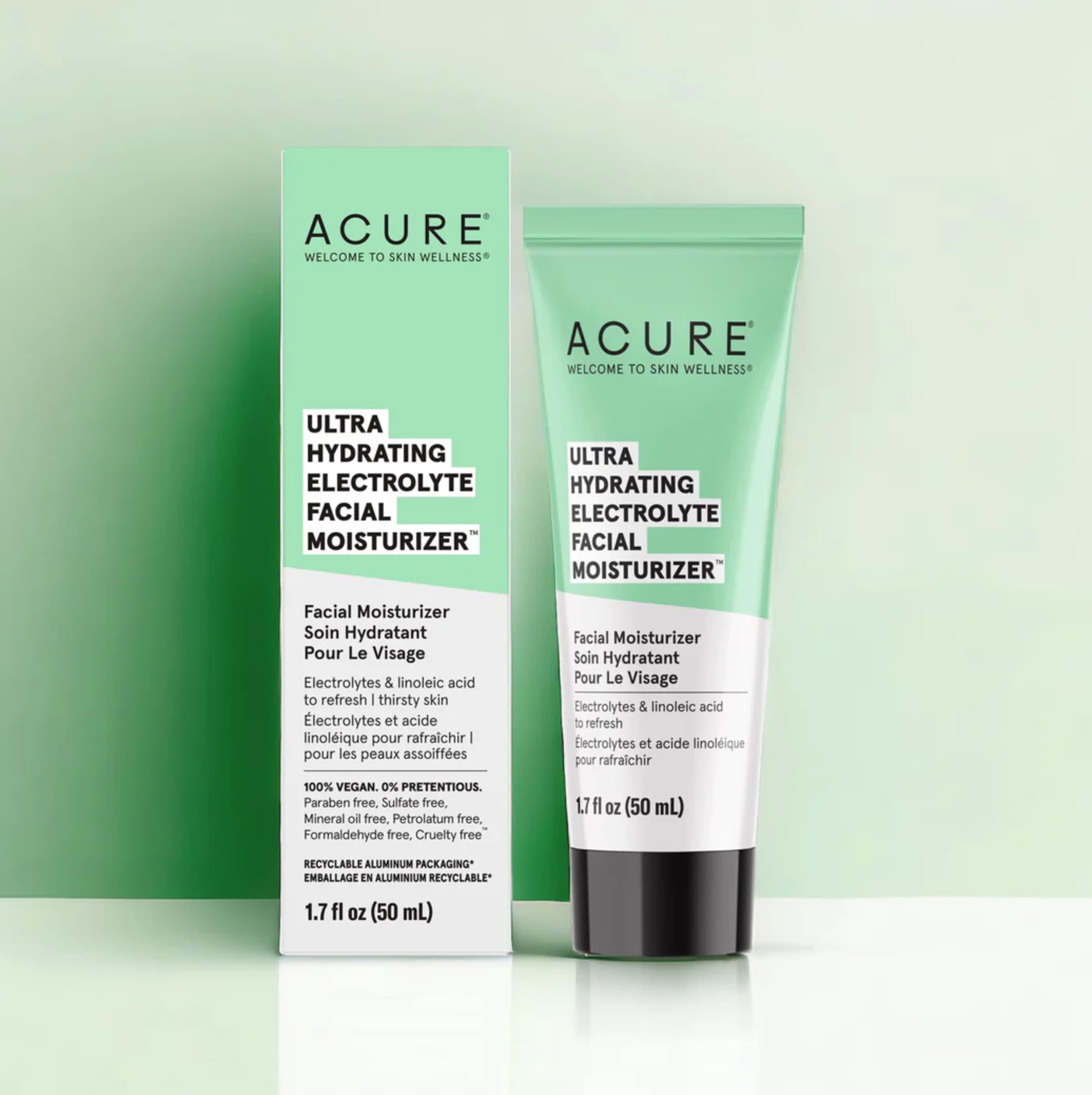 Acure Ultra Hydrating Electrolyte Facial Moisturizer | 100% Vegan | For Dry Skin | With Plant Squalane & Prickly Pear For Intense Moisture | Easily Absorbed 1.7 Fluid Ounce (Pack of 1)