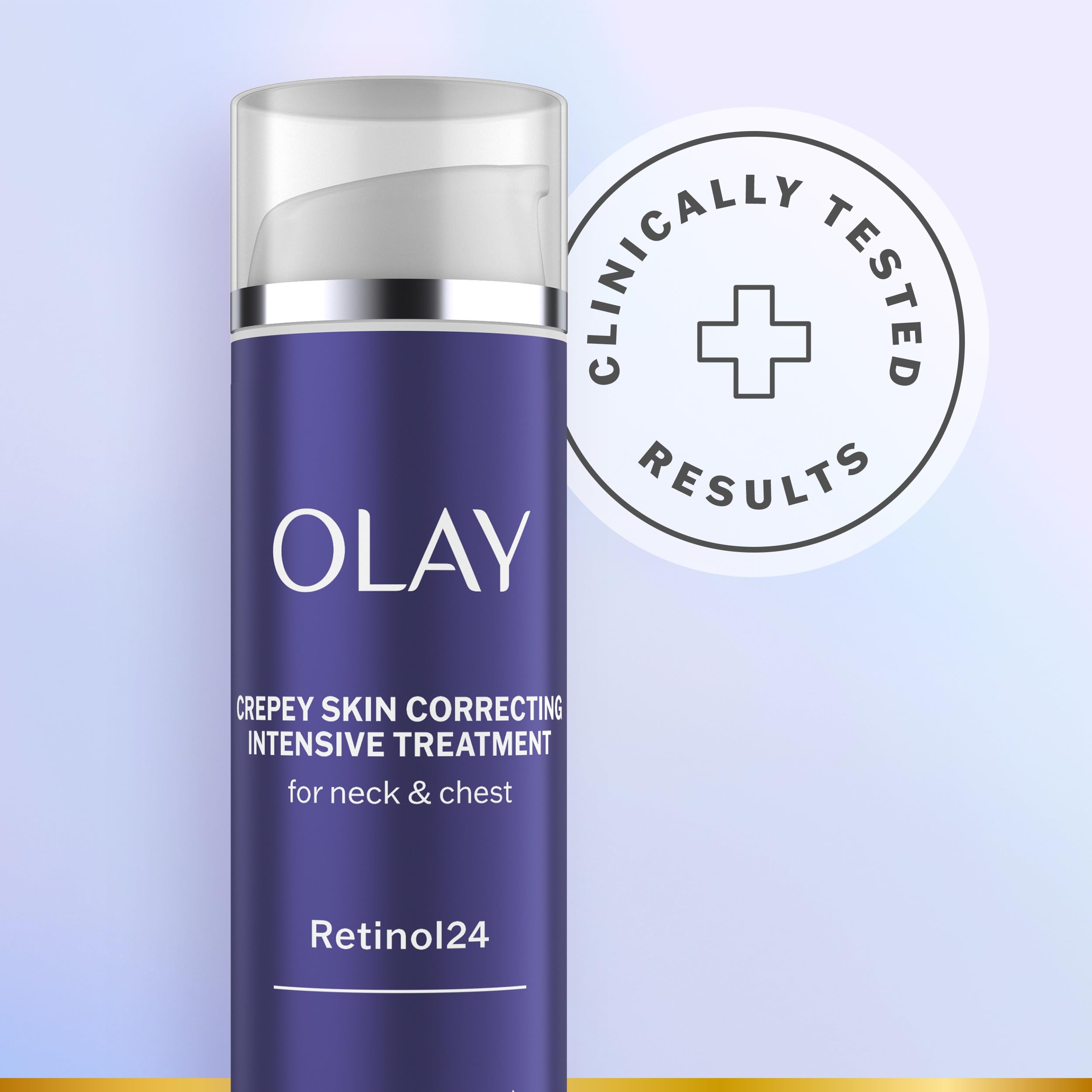 Olay Treatment Cream Intensive Crepey Skin Correcting for Neck & Chest with Retinol24, Vitamin B3 Complex, Deeply Hydrates, Renews & Smoothes Skin, 1.7 fl oz