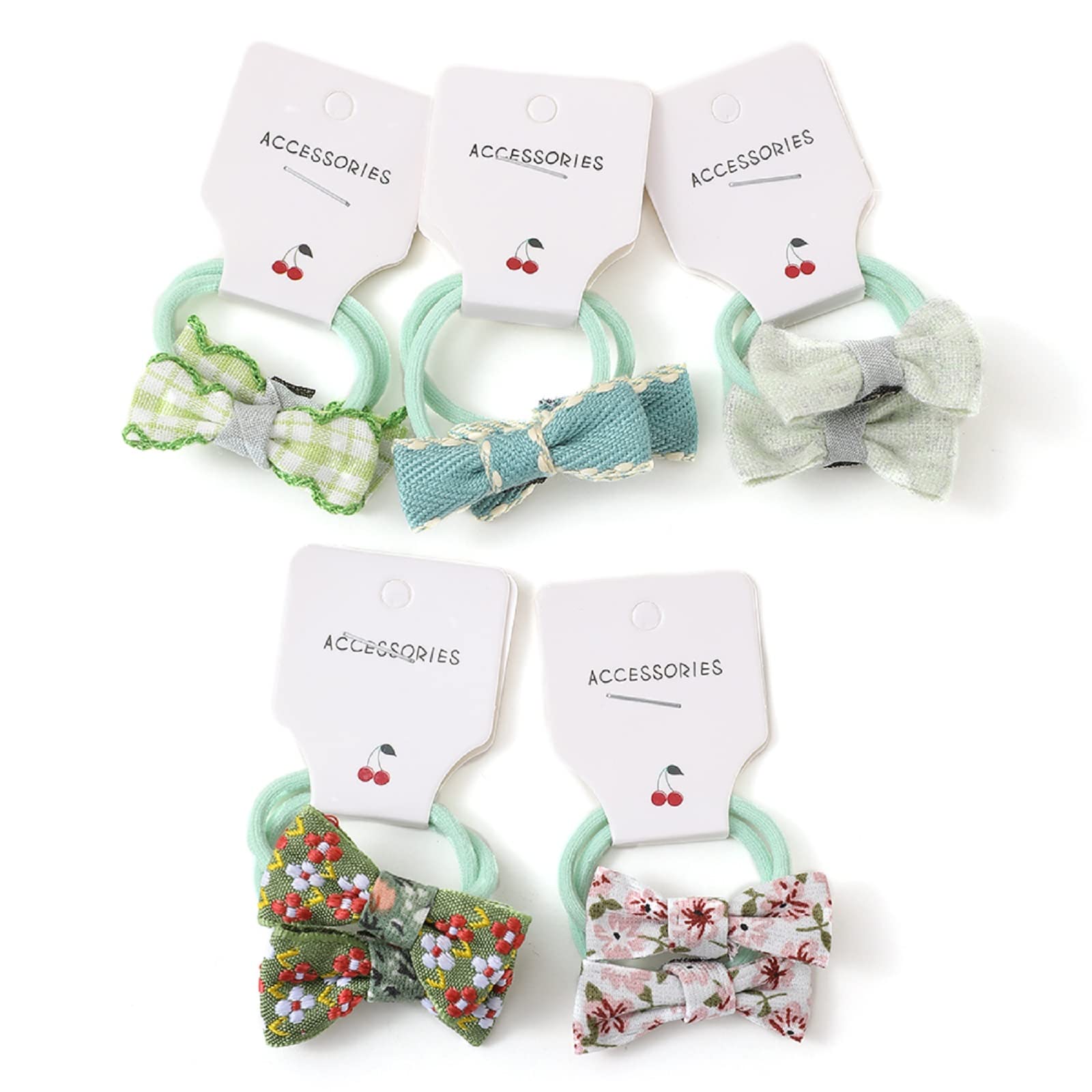 BOUNIQ 30 Pcs(15 pairs) Hair Ties With Bows 1.2 Inch Small Toddler Girls Ponytail Holders Pigtails Elastic Bands Hair Accessories For Toddler Kids Baby Girls