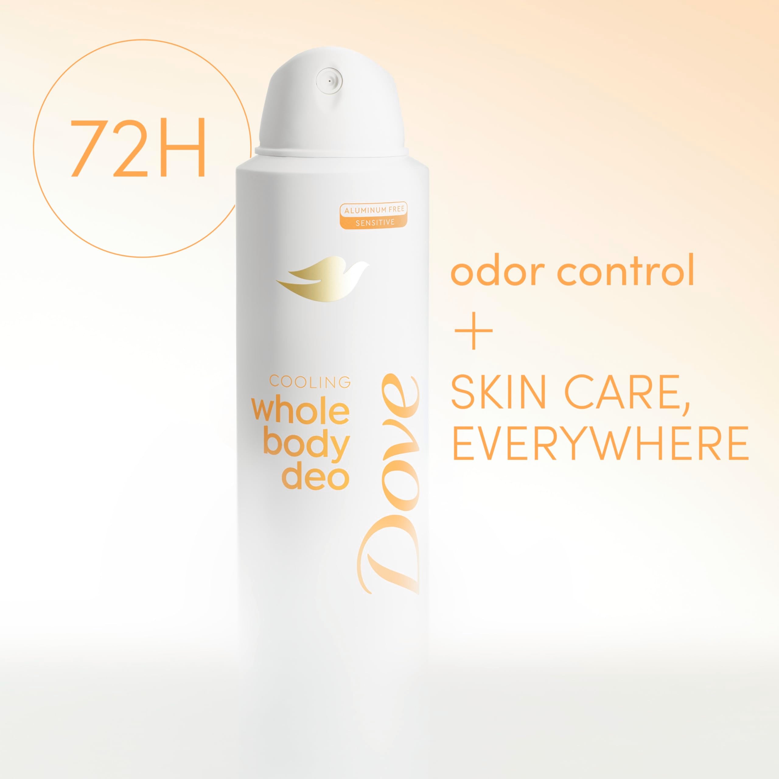 Dove Whole Body Deodorant Cooling Spray Peach & White Tea Aluminum Free 4oz