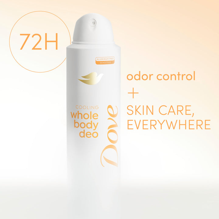Dove Whole Body Deodorant Cooling Spray Peach & White Tea Aluminum Free 4oz