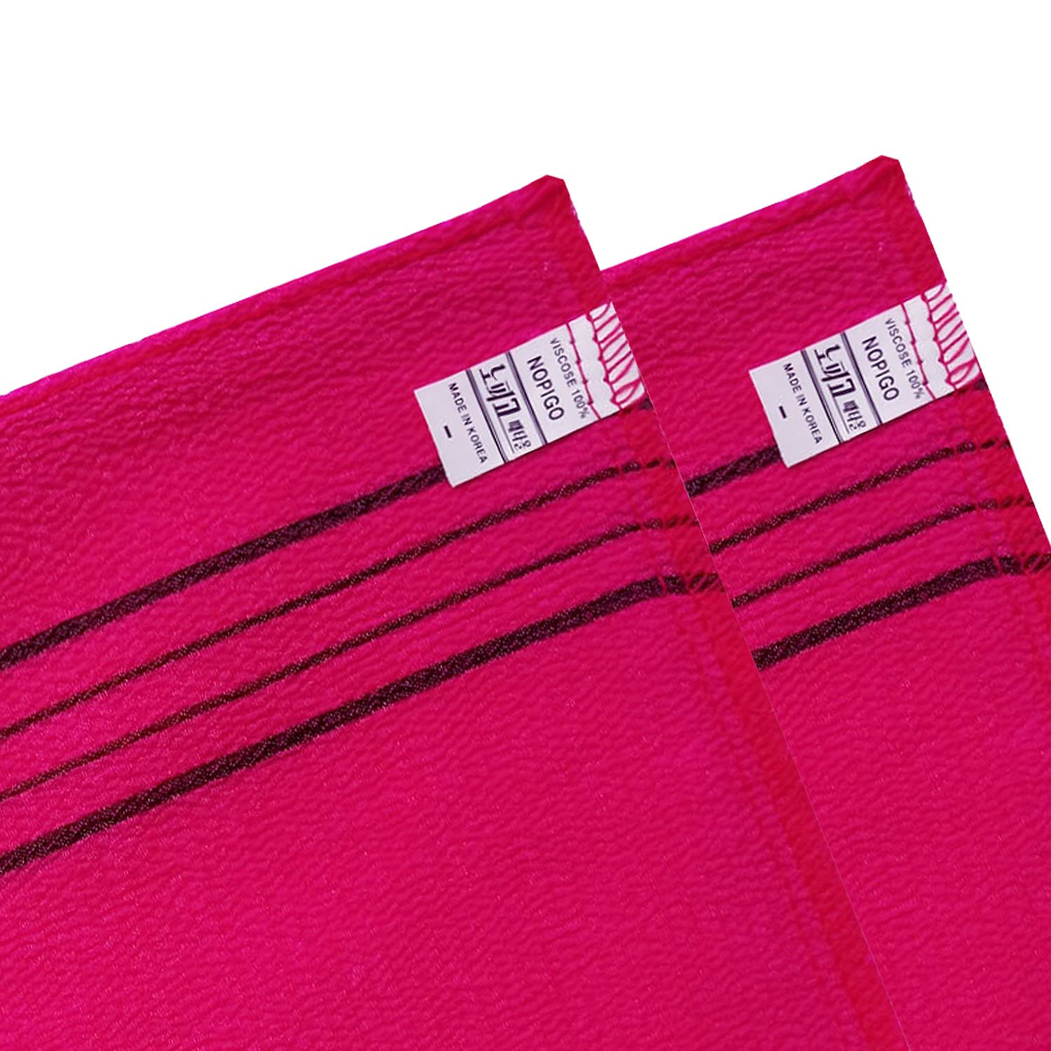 NOPIGO Korean Asian Exfoliating Bath Washcloth Mitt for Remove Dead Skin.Exfoliating Body Scrubber.Exfoliating Gloves for Body Scrub (Red 8)