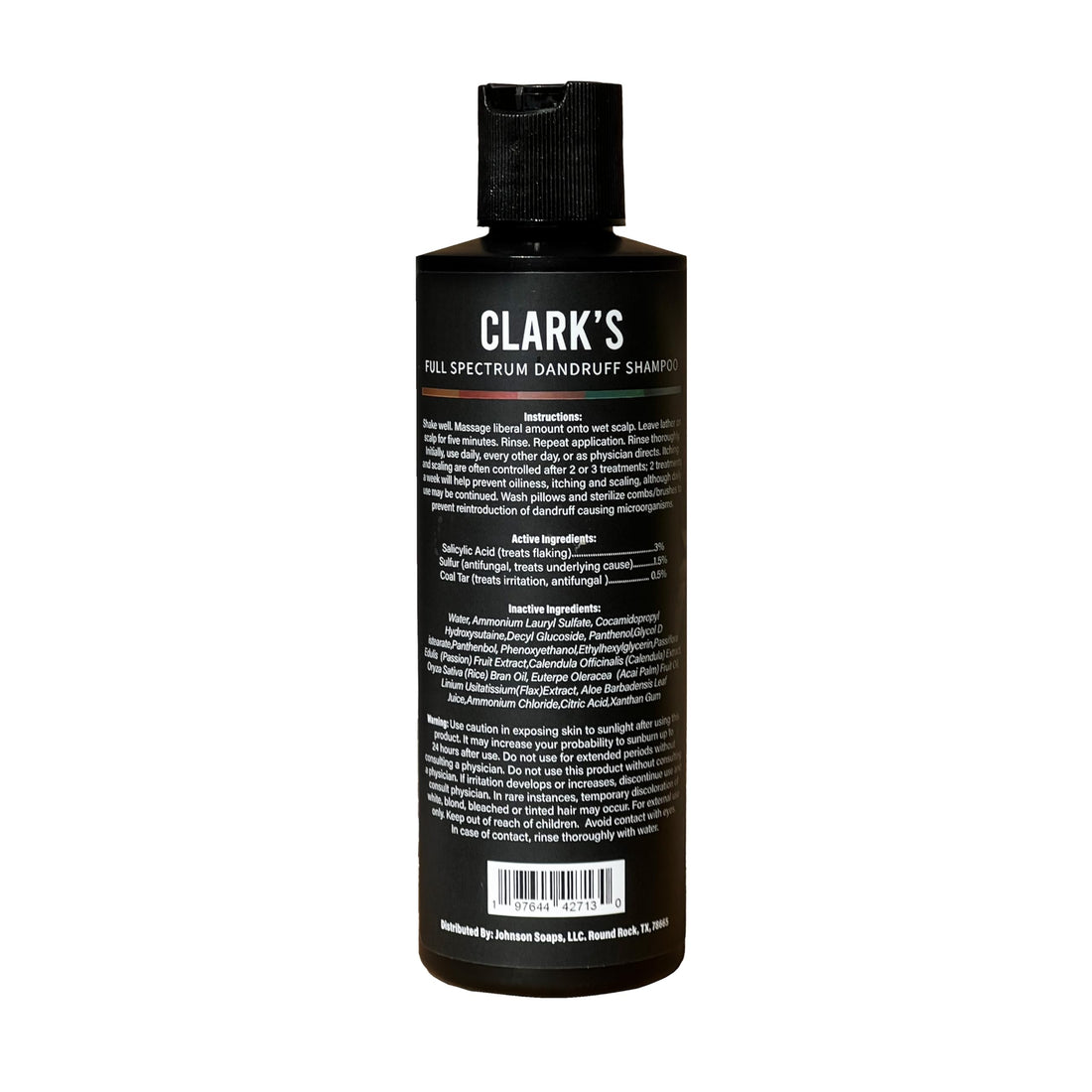 CLARK's Full Spectrum Dandruff Shampoo with Coal Tar, Salicylic Acid, and Sulfur, 8 Fl Oz