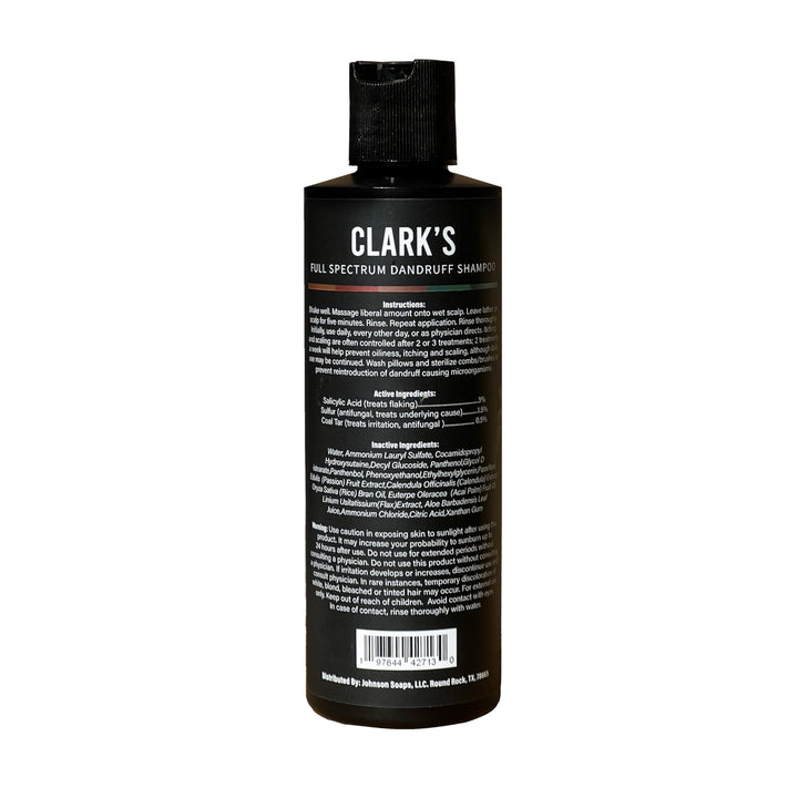 CLARK's Full Spectrum Dandruff Shampoo with Coal Tar, Salicylic Acid, and Sulfur, 8 Fl Oz