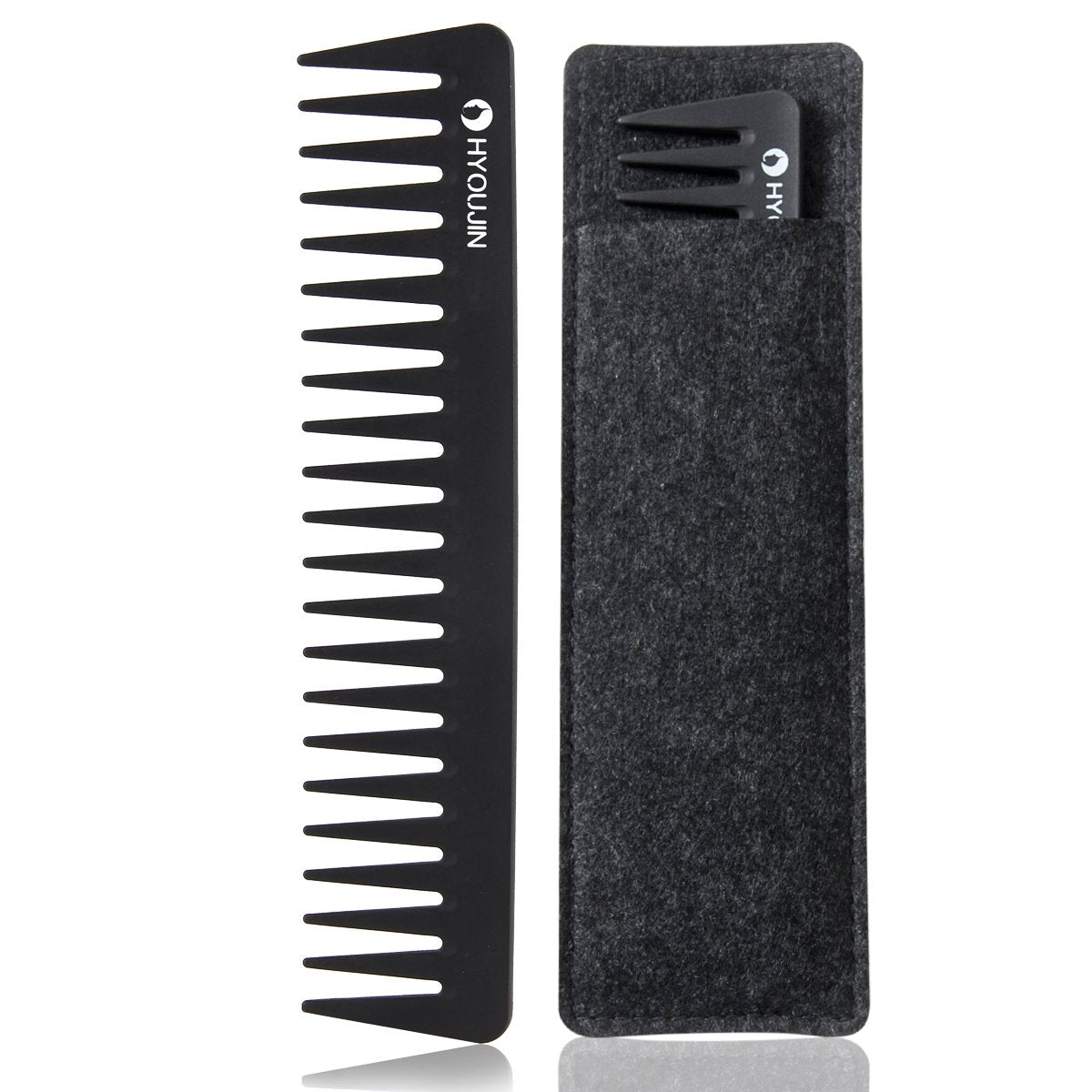 HYOUJIN 601 Black Carbon Wide Tooth Comb Detangling Comb Detangler Hair Comb for Long Wet hair Hair Straighten Curly Hair 230ââ€žÆ’ Heat Resistant