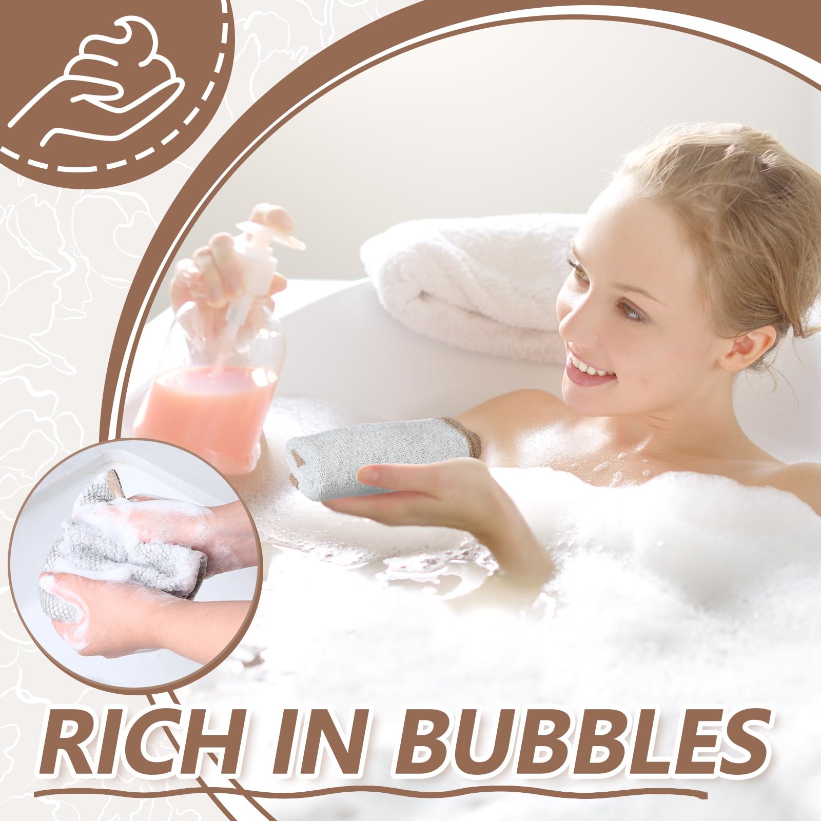 Tudomro 10 Pcs Exfoliating Washcloths Double Sided Man Wash Cloths Body Face Exfoliating Scrub Cloths for Shower Men Women(10.2 x 8.7 Inch,Gray)