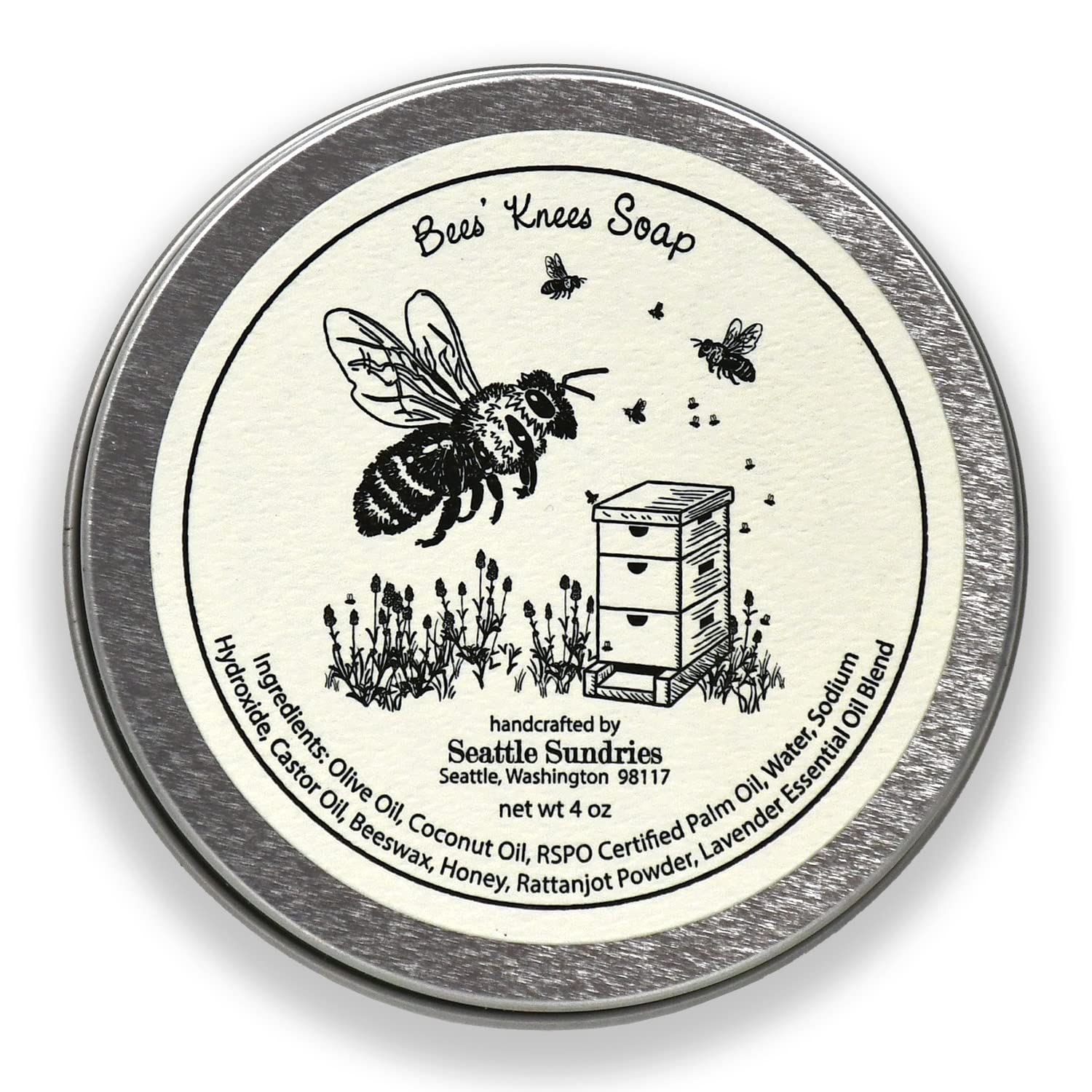 Lavender Lover Soap-100% Natural & Handcrafted, in Reusable Travel Gift Tin