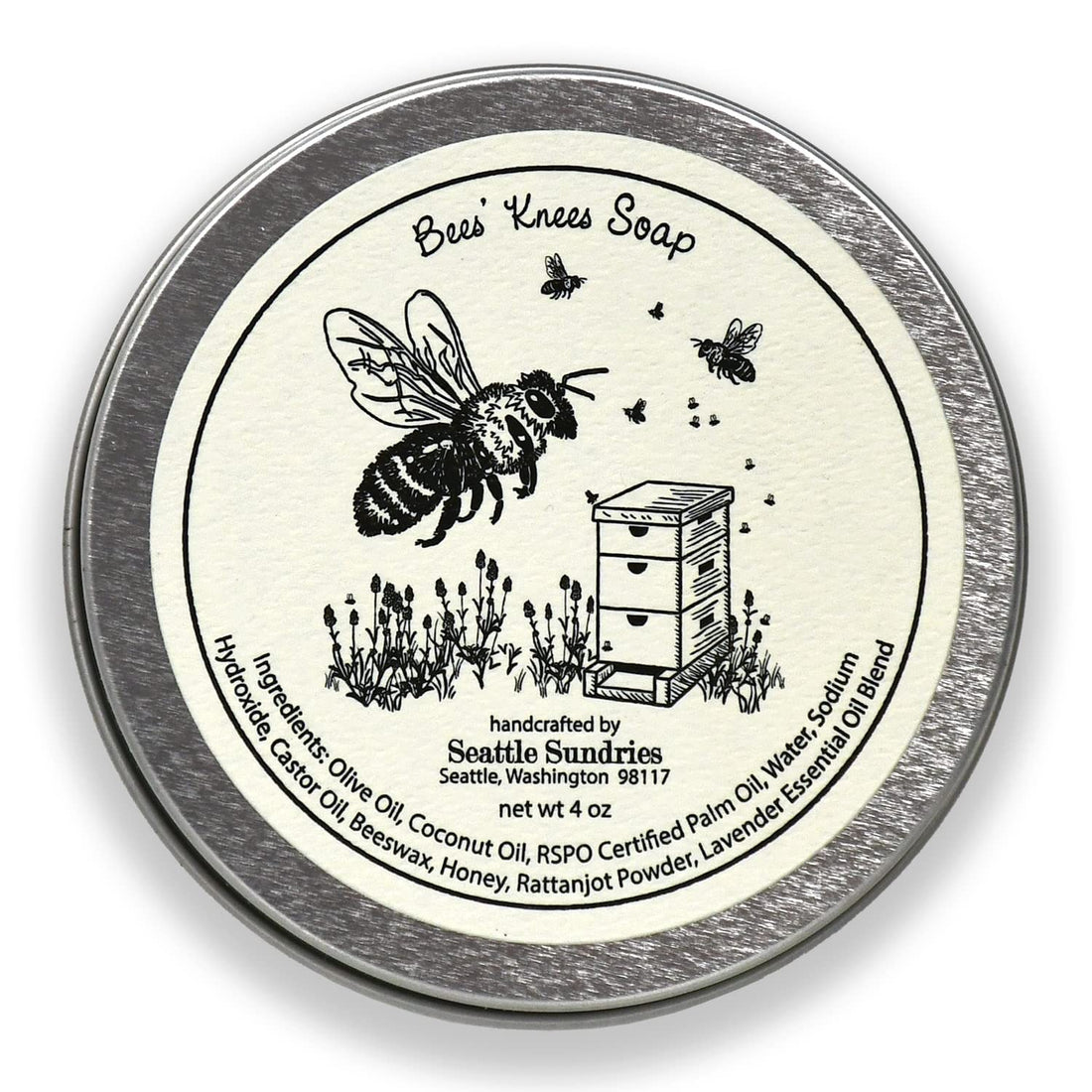 Lavender Lover Soap-100% Natural & Handcrafted, in Reusable Travel Gift Tin