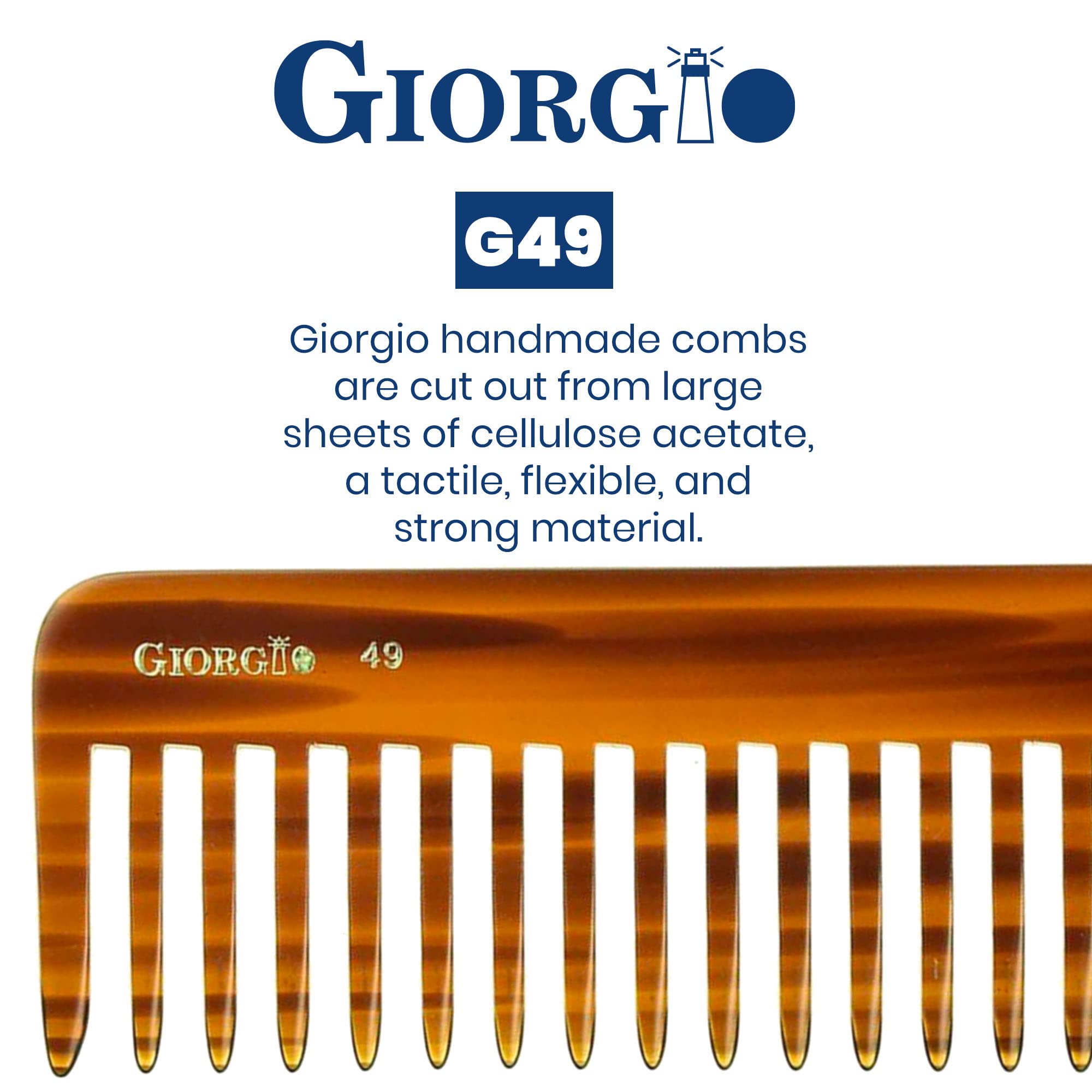 Giorgio Hand Made Flexible Comb 5-1/2 Long (Tortoise G49) by GWL