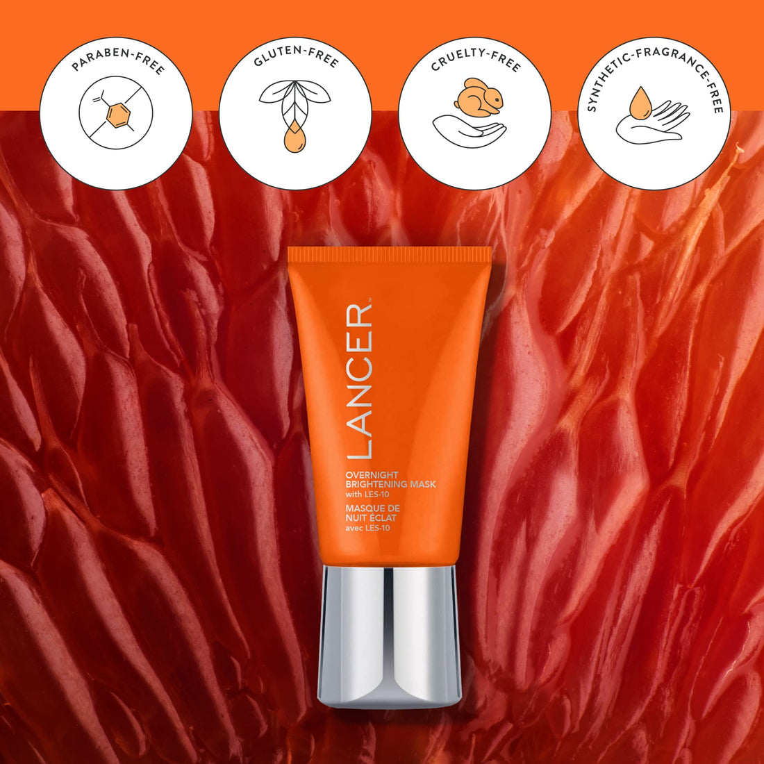 Lancer Skincare Radiance Awakening Mask with LES-10, 1.7 FL OZ, Velvety Rich Mask Melts into the Skin Overnight and Delivers Powerful Complexes
