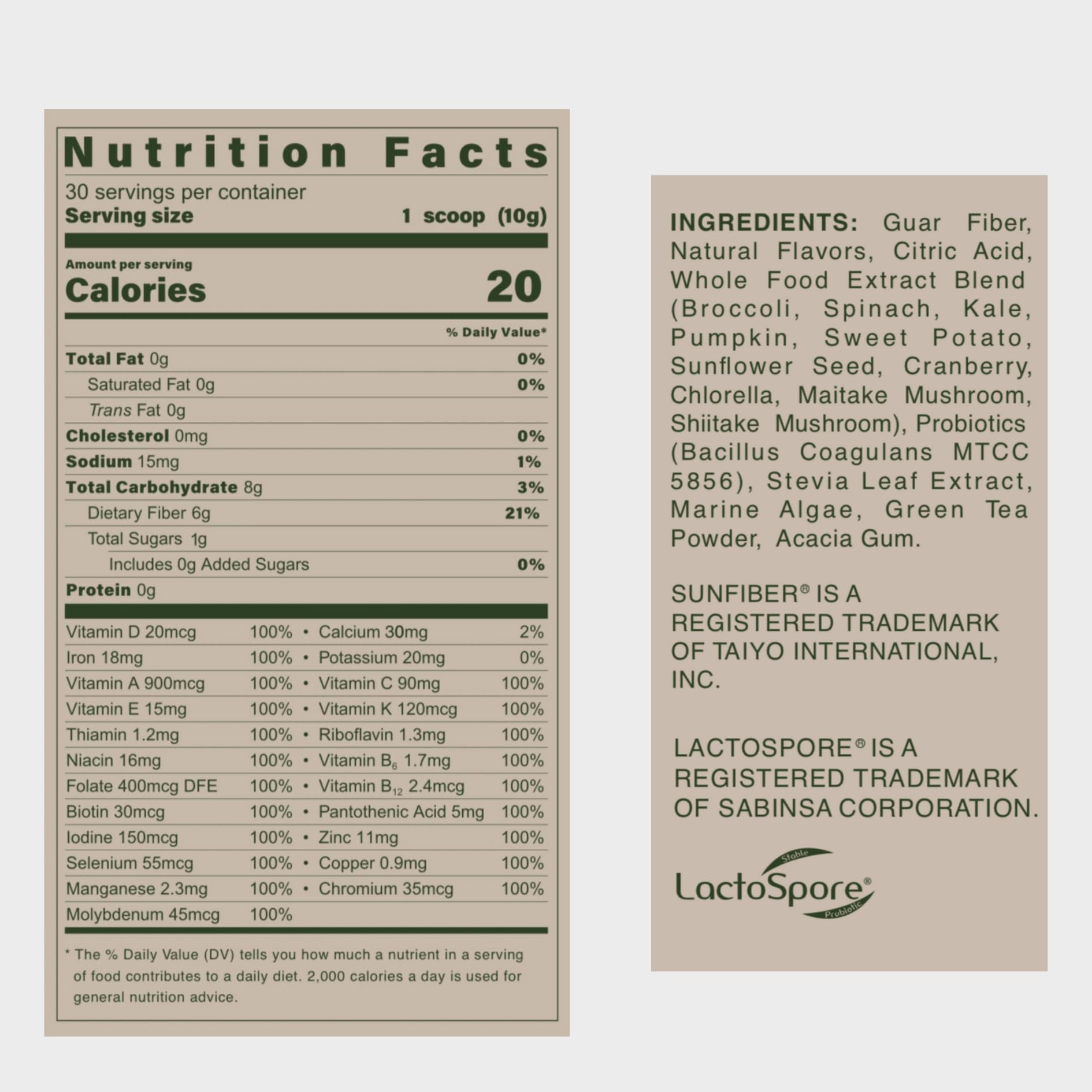 Multivitamin Drink Mix | B.Wild Plant Based Antioxidant Drink | Prebiotics and Probiotics for Digestive Health - Peach Green Tea Flavor - 300 g, 30 Day Supply