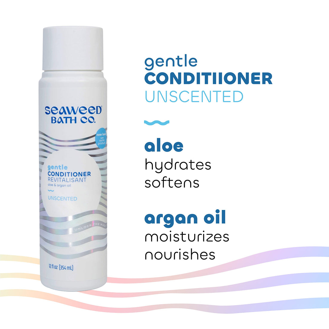 The Seaweed Bath Co. Moisturizing Conditioner, Unscented, Natural Organic Bladderwrack Seaweed, Vegan and Paraben Free, 12oz