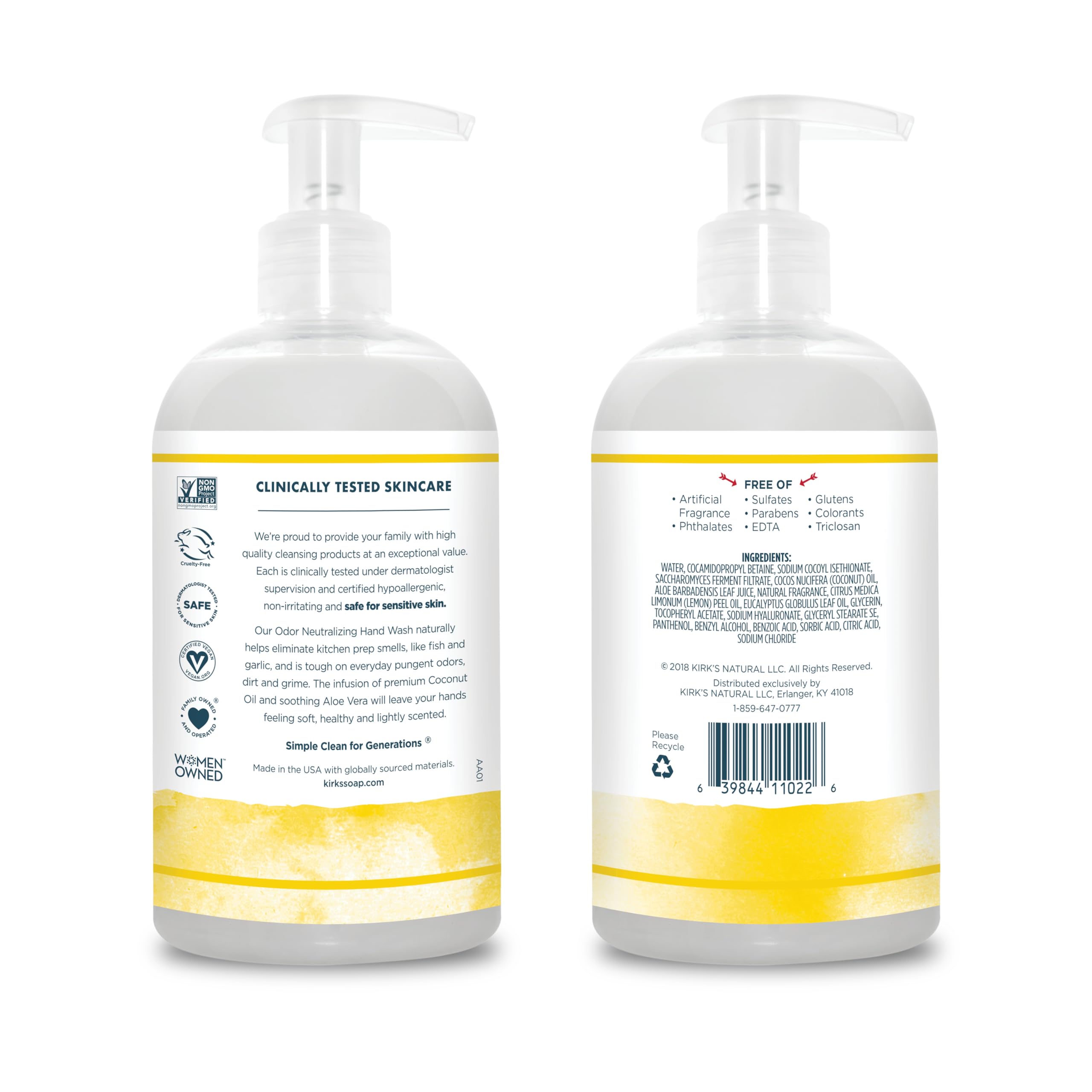 Kirk'S Natural - Odor Neutralizing Hydrating Liquid Hand Soap Lemon & Eucalyptus 181789