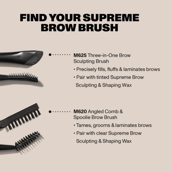 Morphe M620 Supreme Brow Dual-Ended Eyebrow Brush - Angled Comb & Spoolie Brow Brush - Tames, Grooms & Laminates Brows - Pairs with Brow Wax, Pomade or Gel Product (1 Count)