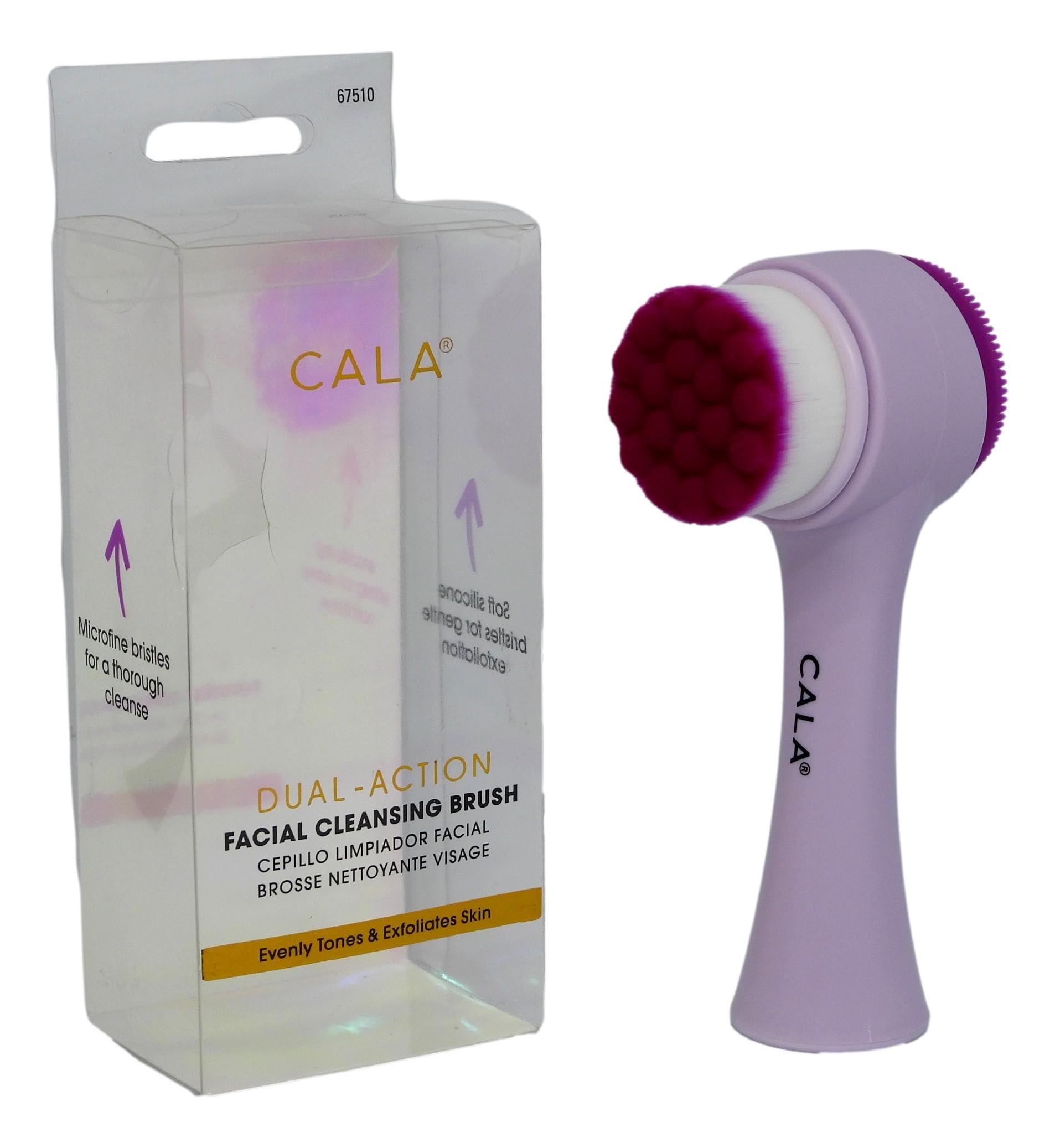 Cala Dual-action purple facial cleansing brush