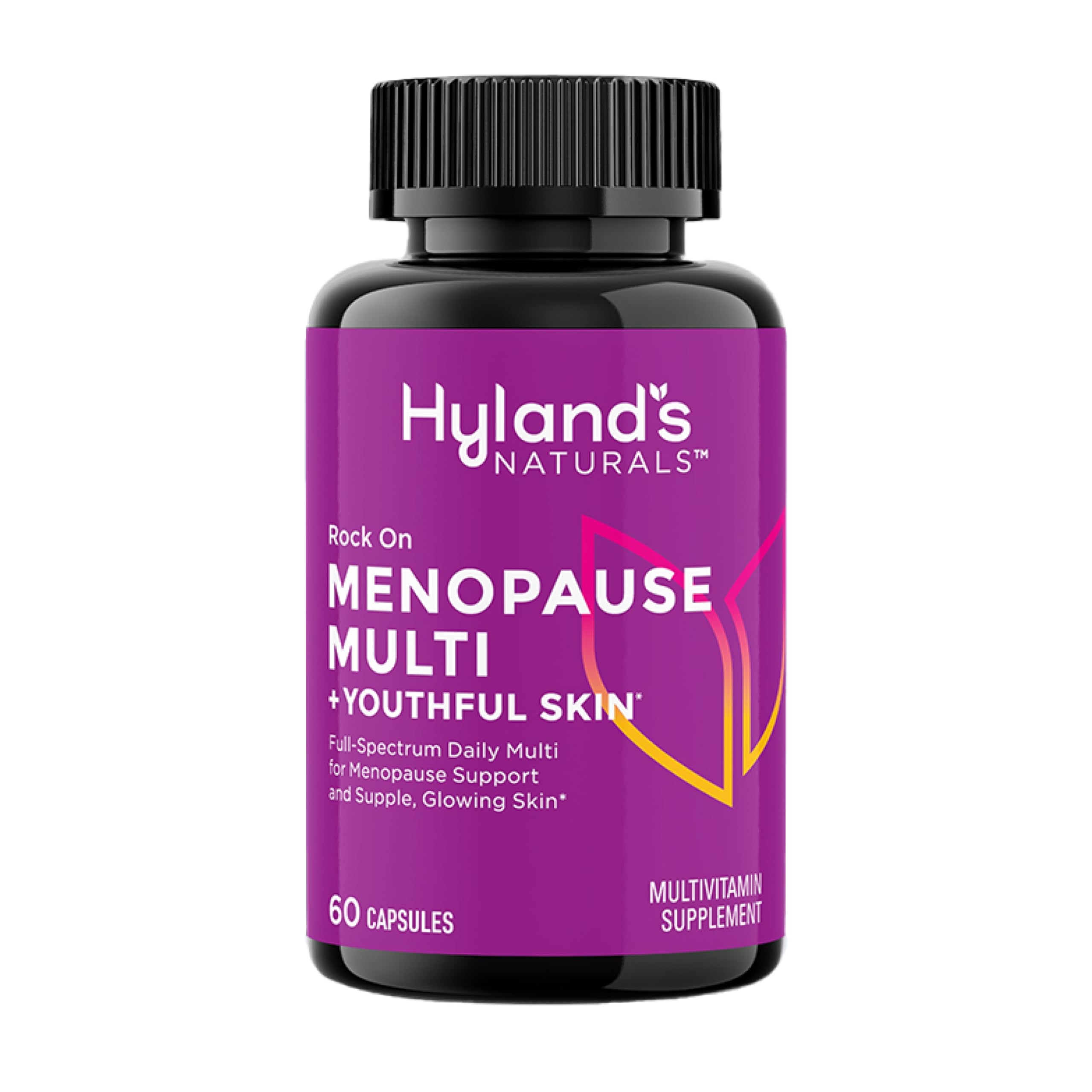 Hyland's Rock On Menopause and Youthful Skin Multivitamin for Women with Immune Support, 60 Capsules, Menopause Relief for Women with Biotin, Collagen, and Red Clover