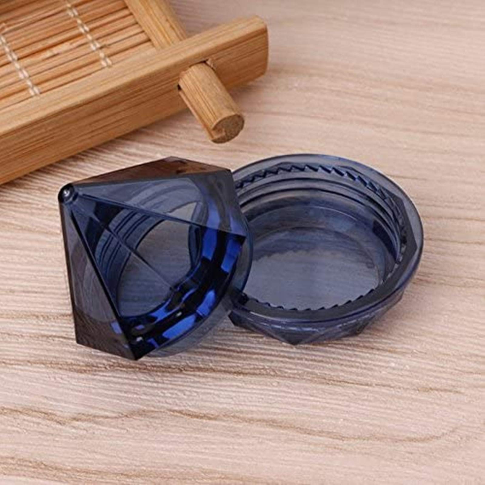 Healthcom 50Pcs Diamond Shaped Clear Jars Cosmetic Jars Cosmetic Sample Trial Case Compact Storage Box For Cosmetics, Lotion, Creams, Make Up (Royal Blue)